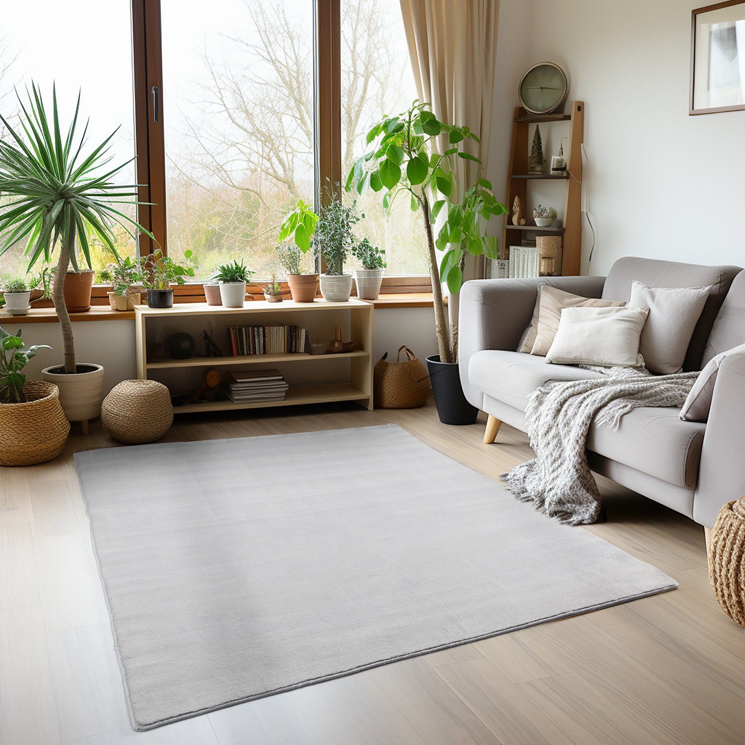Ayyildiz Teppiche Teppich SKY 5400, auch als Läufer und in Rund erhältlich, rechteckig, Höhe: 7 mm, besonders weich, Softflor, waschbar, rutschfest, uni, Wohnzimmer
