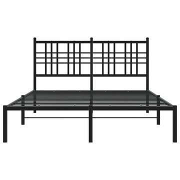 vidaXL Bett Bettgestell mit Kopfteil Metall Schwarz 120x200 cm