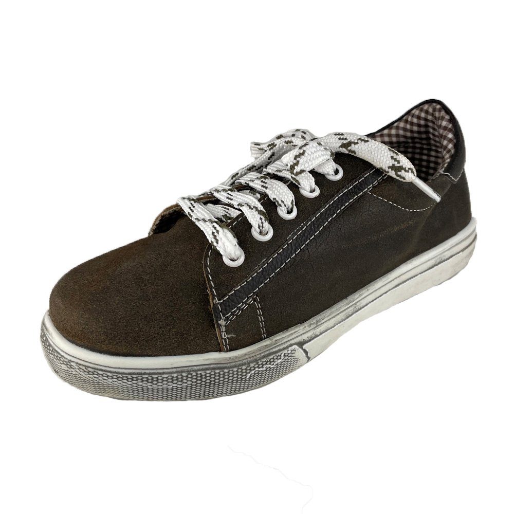 Maddox Kinder Leder Schuhe 'Oskar" - Bernstein Braun Sneaker