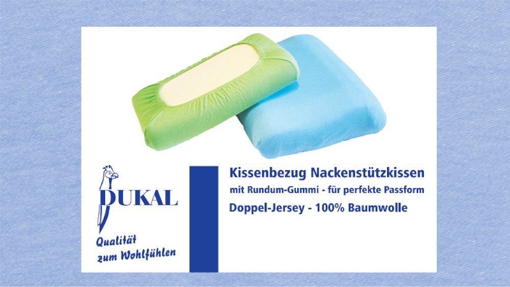 Kissenbezüge Grosana airflex CLASSIC/SPRING/TRAVEL, DUKAL MJ, hochwertigem TRAVEL aus in 100% (1 mit Typ Stück), Spannumrandung, Doppel-Jersey, Germany Made Baumwolle, Ciel