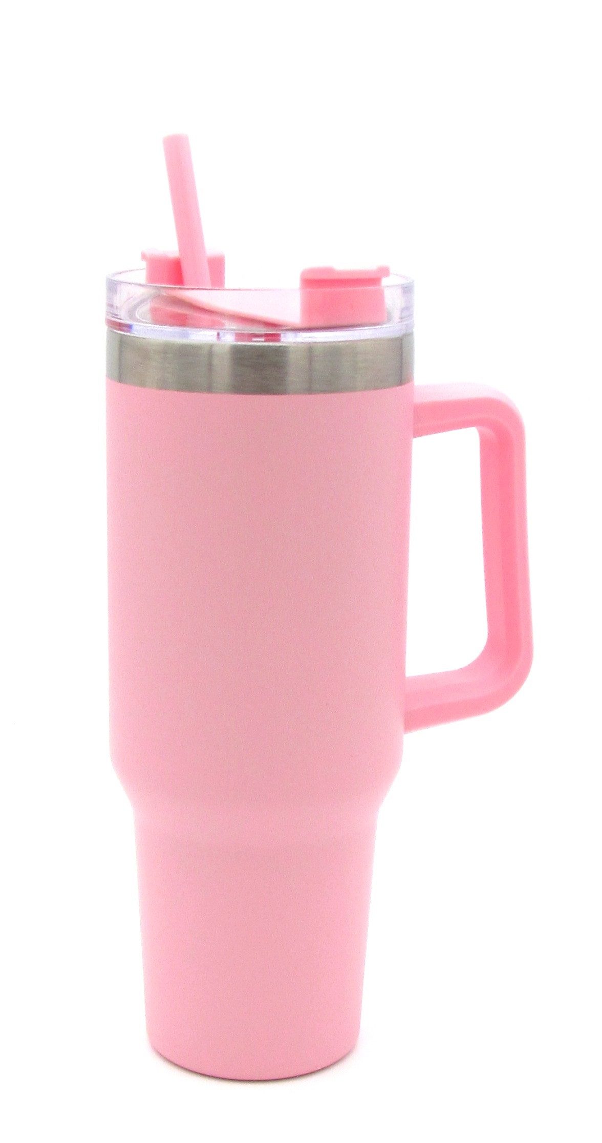 Michelino Thermoflasche To Go Doppelwandiger Thermobecher, für kalt und heiß inkl. Strohhalm Volumen ca. 1200ml