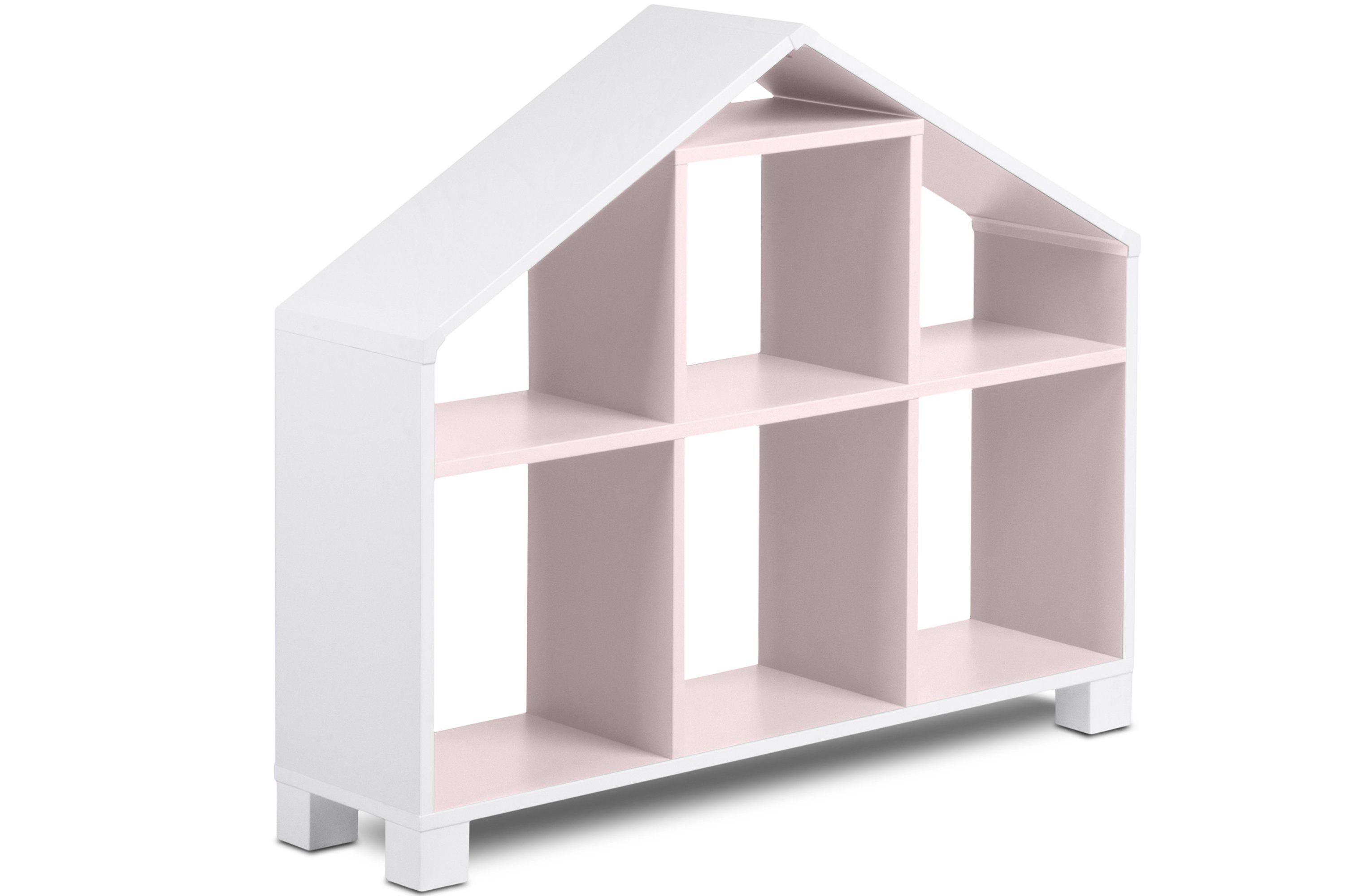 / Bettgestell weiß 2x / Konsimo Babyzimmer-Komplettset Bücherregal, MIRUM rosa Kinderzimmer-Möbelset Kommode, 2x Kleiderschrank, (6-St), Komplett-Kinderzimmer, grau