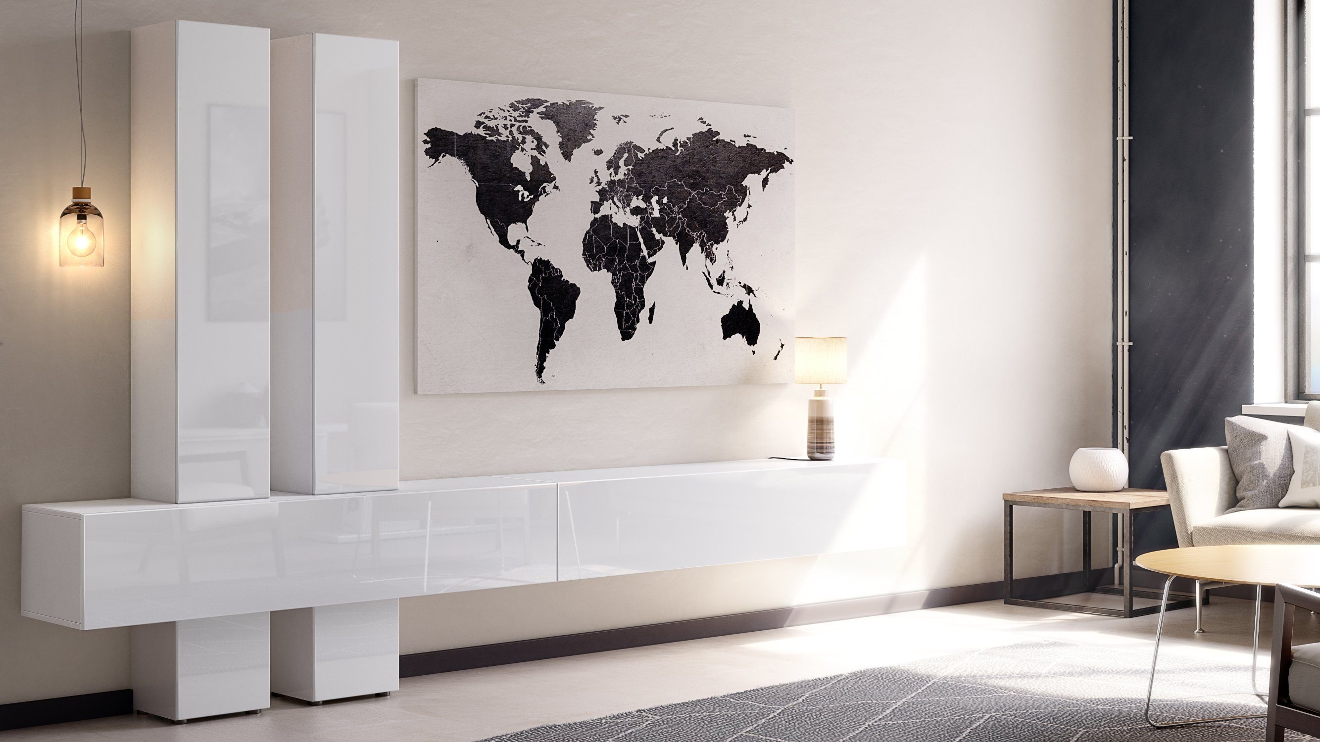 Vladon Wohnwand Moja, (Anbauwand, mit Rückwand günstig online kaufen