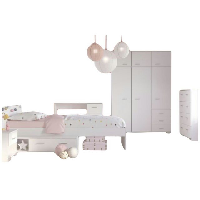 Kindermöbel 24 Jugendzimmer Set »Komplettes Kinderzimmer Galaxy Parisot 5 teilig Weiß mit Bett«  - Onlineshop Otto