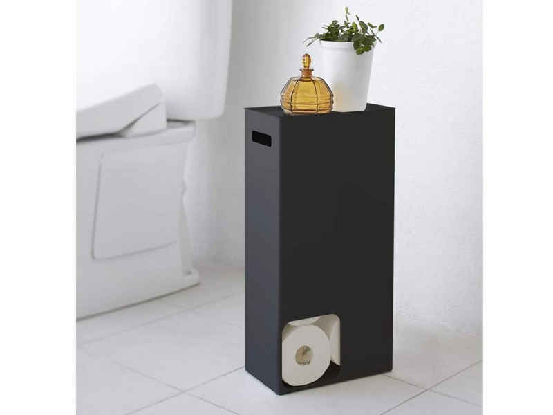 Yamazaki Toiletten-Ersatzrollenhalter »Tower«, Toilettenpapierständer, Aufbewahrung für bis zu 8 Rollen, stehend mit Ablage