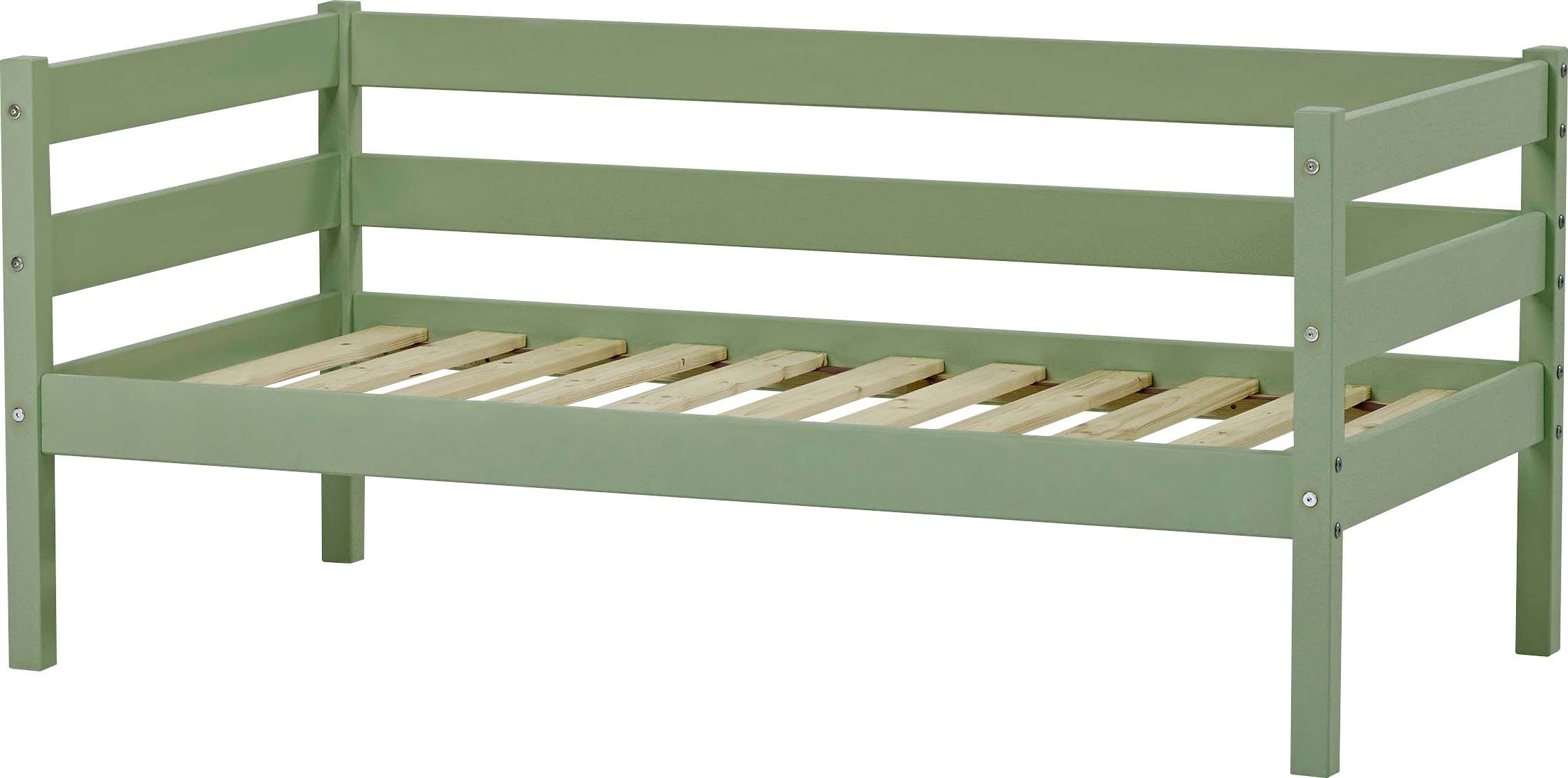 mit Matratze 8 Rollrost Absturzsicherung ECO Comfort Einzelbett und Hoppekids wahlweise in (Set), grün Farben, mit blasses