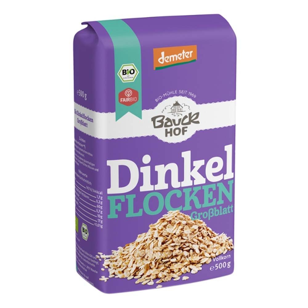 Bauck Mühle Mehl Flocken - Dinkel Großblatt 500g