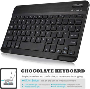 IVSO »Tablet-Hülle für TAB M10 Blue case+backlight keyboard« Tablet-Tastatur (Bluetooth Keyboard Hülle Tastatur Schutzhülle Case)