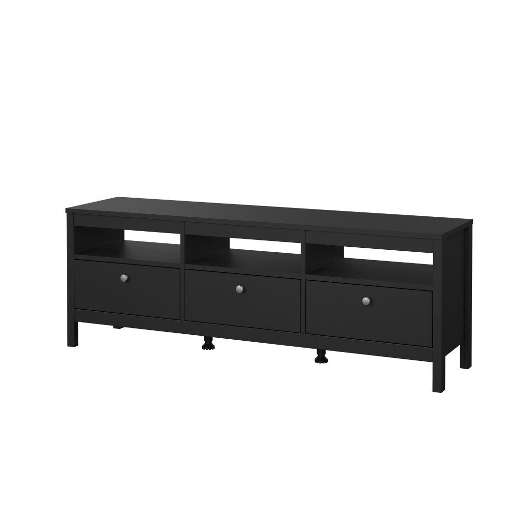 Tvilum TV-Bank Madrid TV Tisch 3 Schubladen schwarz matt.