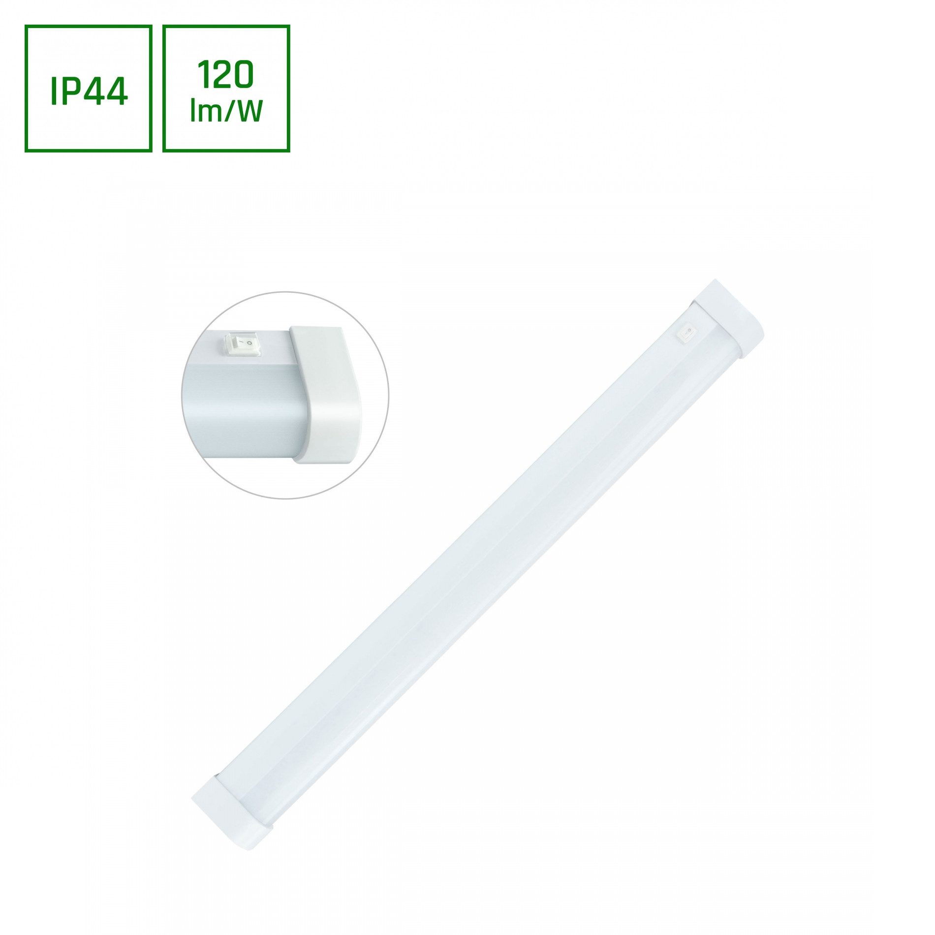 Spectrum LED Wandleuchte Badezimmerleuchte 15W rund 1800lm weiß IP44 mit Schalter Warm 3000K, Leuchtmittel fest integriert, Warmweiß, Schutzart IP44, Mit Ein-/ Ausschalter, Spritzwassergeschützt