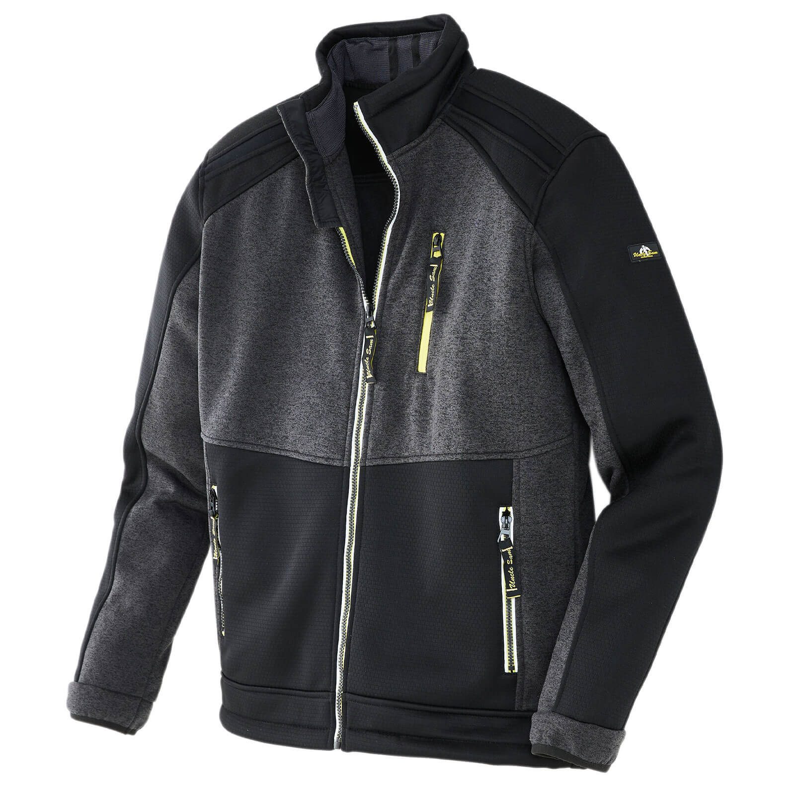 Uncle Sam Strickfleecejacke 62006 Herren Fleecejacke mit Stehkragen - Arbeitsjacke mit modischen Details