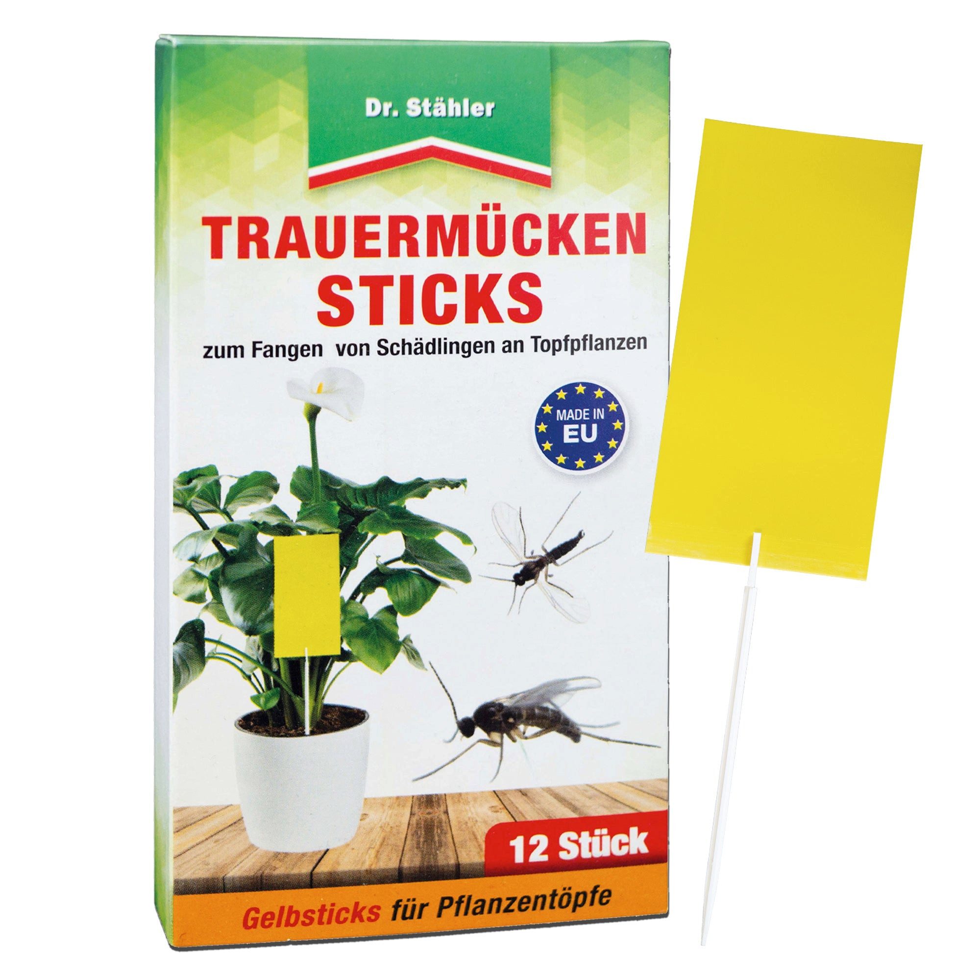 Dr. Stähler Insektenfalle Trauermücken-Sticks: Effektive Bekämpfung von Weiße Fliegen, Trauermücken-Sticks – Klebefallen für Topf- & Balkonpflanzen, giftfrei