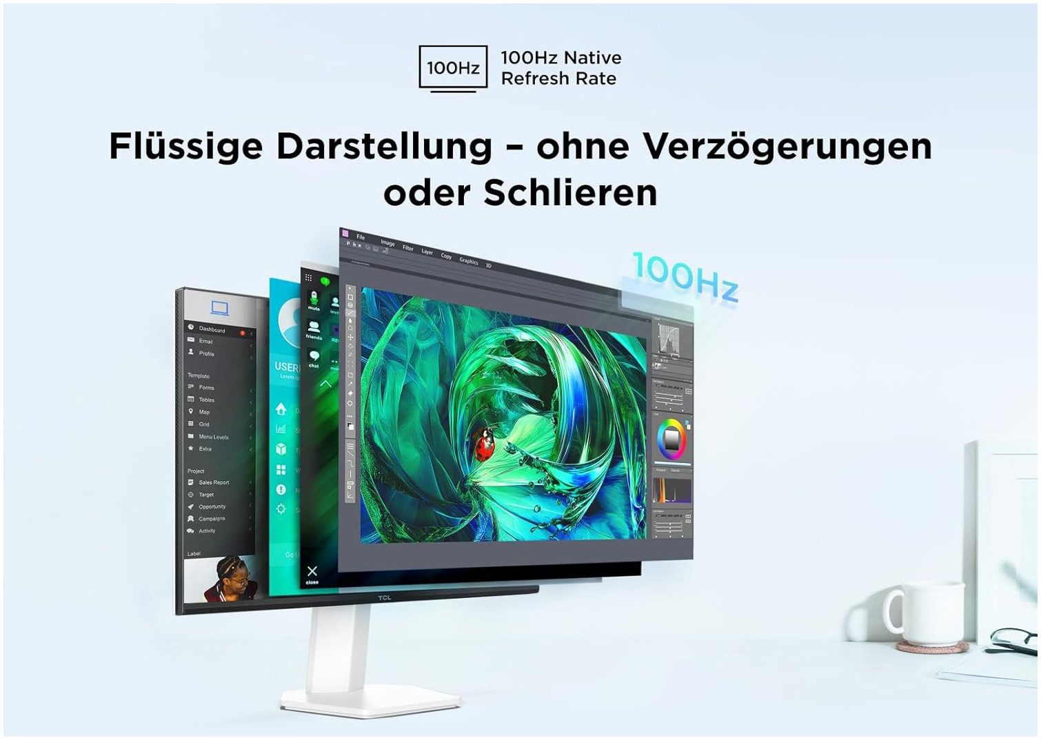 TCL 24G54XD LED-Monitor (61 cm/24 ", 1920 x 1080 px, Full HD, 5 ms Reaktionszeit, 100 Hz, Mini-LED)