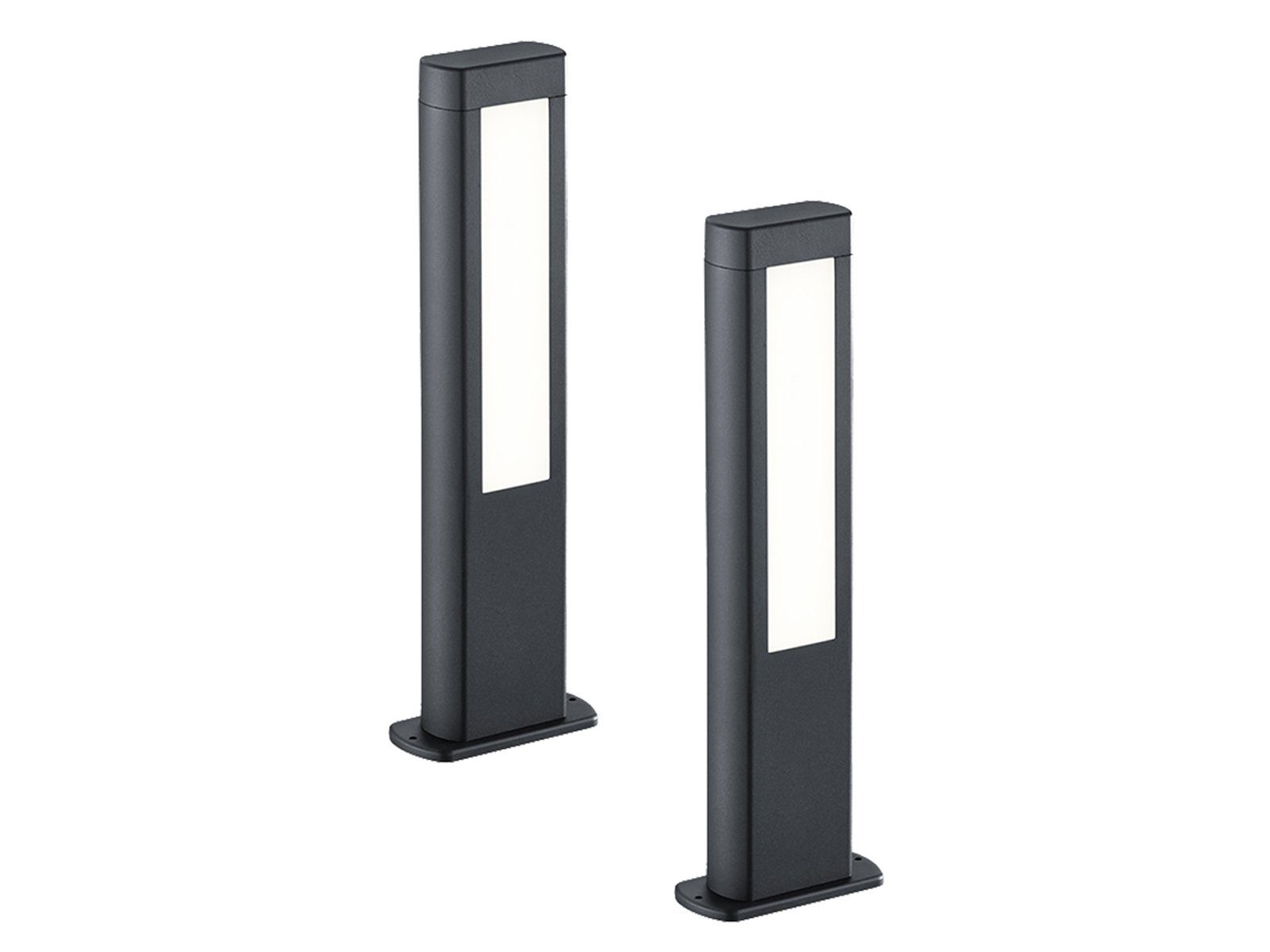 TRIO Leuchten LED Sockelleuchte, LED fest integriert, Warmweiß, 2er-Set Світлодіодні вуличні стовпчики Anthrazit, Garten-Wegbeleuchtung, Höhe 50cm