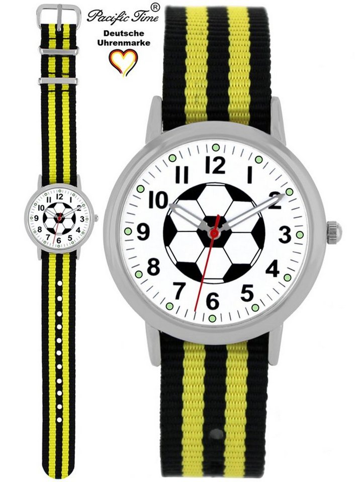 Pacific Time Quarzuhr Kinder Armbanduhr analog Mädchen Jungen Fußball Fan Sport, Wechselarmband Mix and Match - Gratis Versand