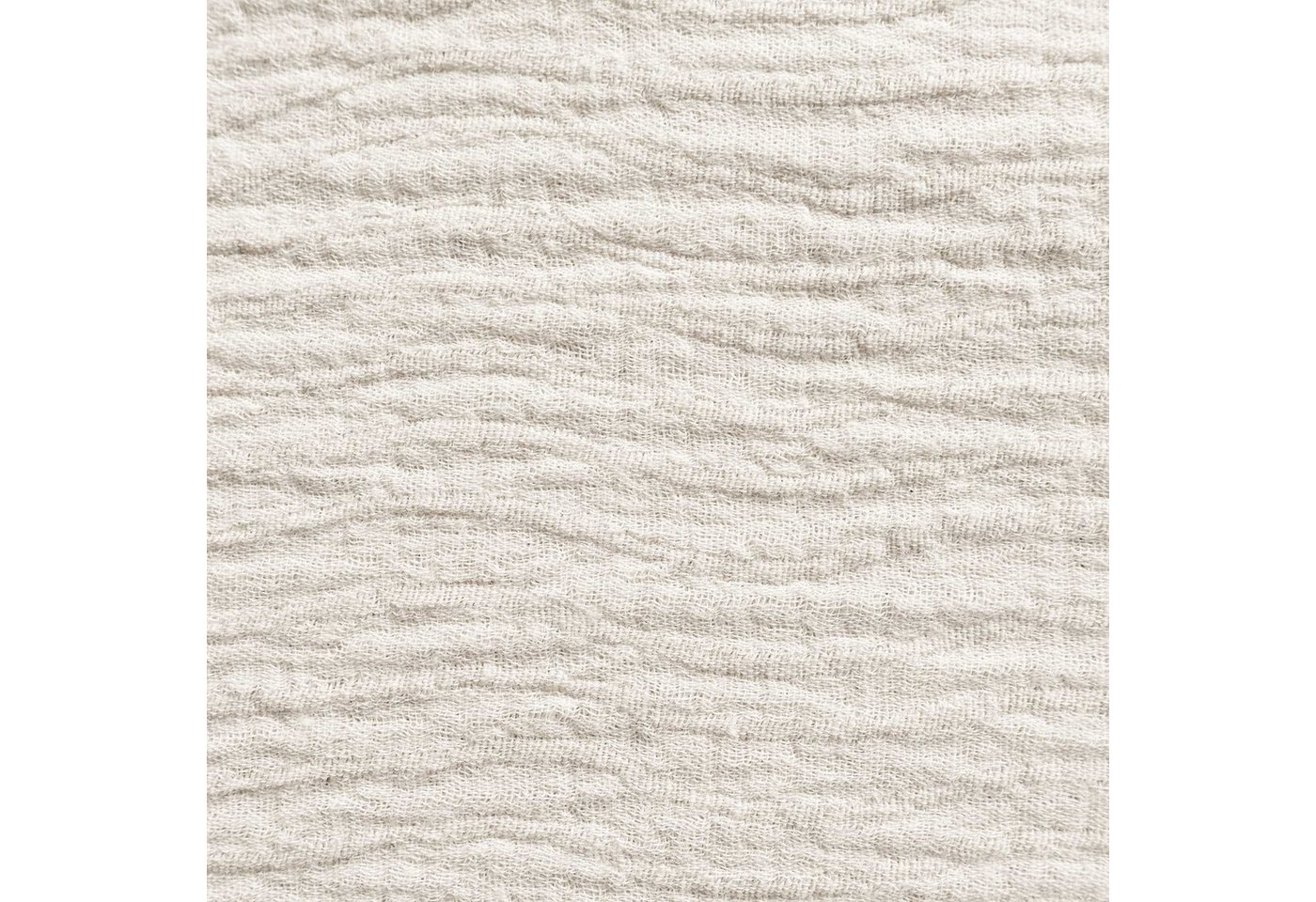 Thumbnail - maDDma Stoff Musselin Baumwolle Leinen ab 1m x 140cm gewellt unifarben Jaquard, weiß