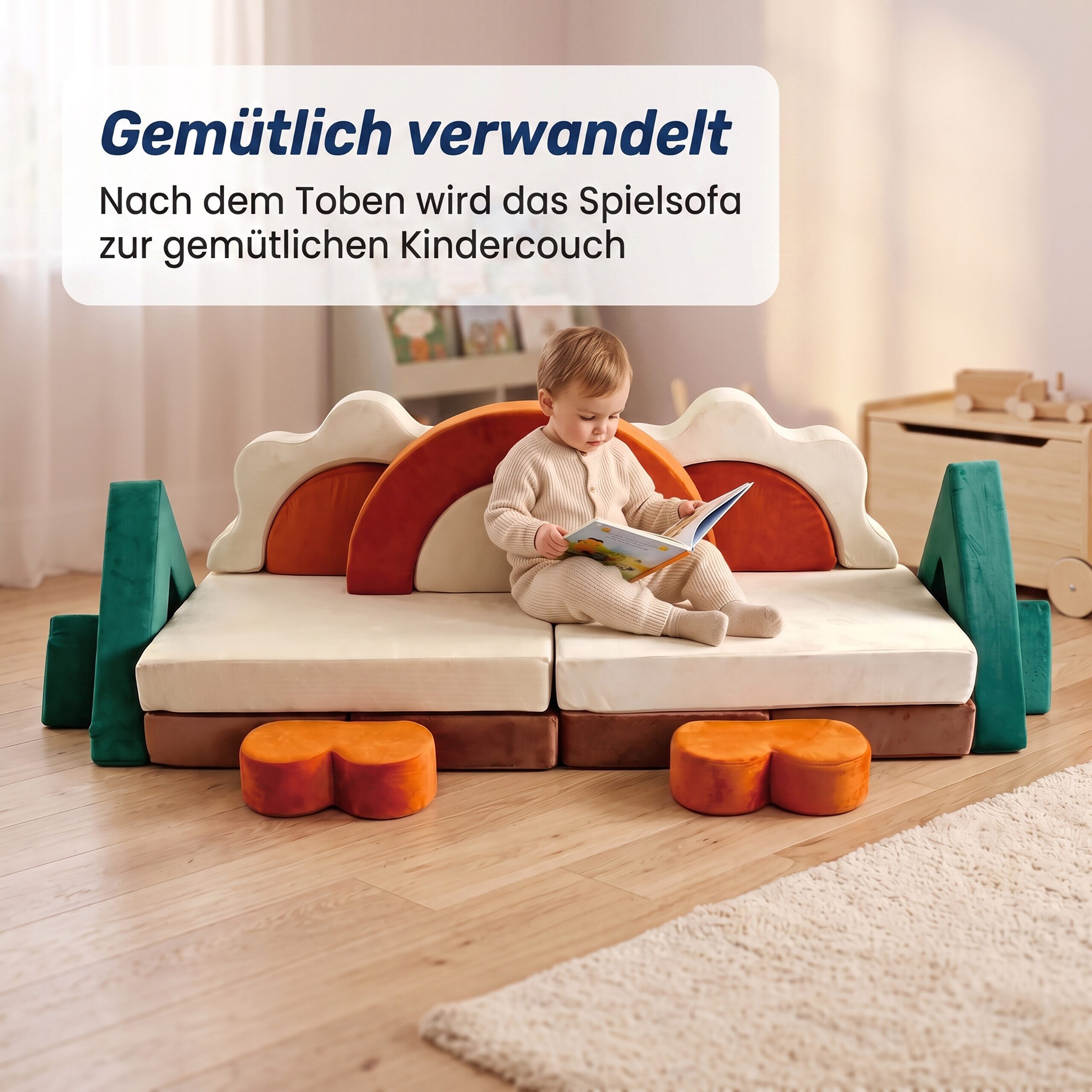 relaxdays Kindersofa 18-tlg. XXL Kinder Spielsofa modular, 18 Teile – Bild 3 von 5