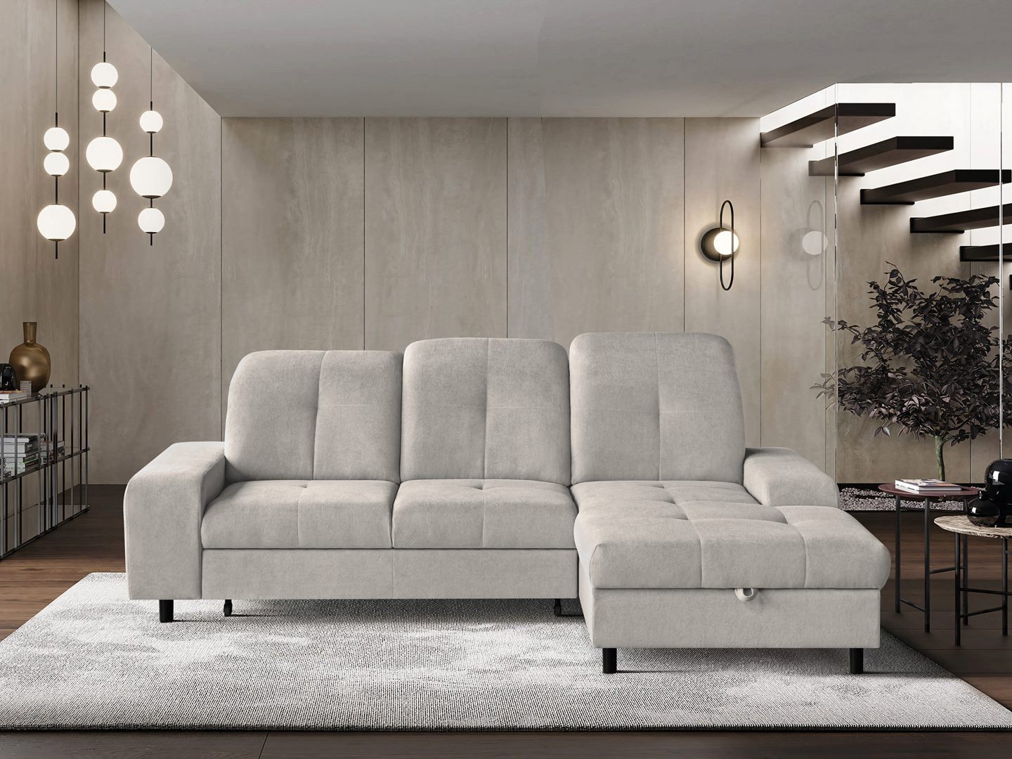 Beautysofa Ecksofa mit Schlaffunktion und Bettkasten günstig online kaufen