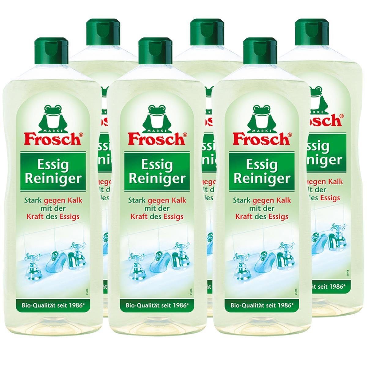 6x Frosch Essig Reiniger 1 Liter - Stark gegen Kalk Allzweckreiniger
