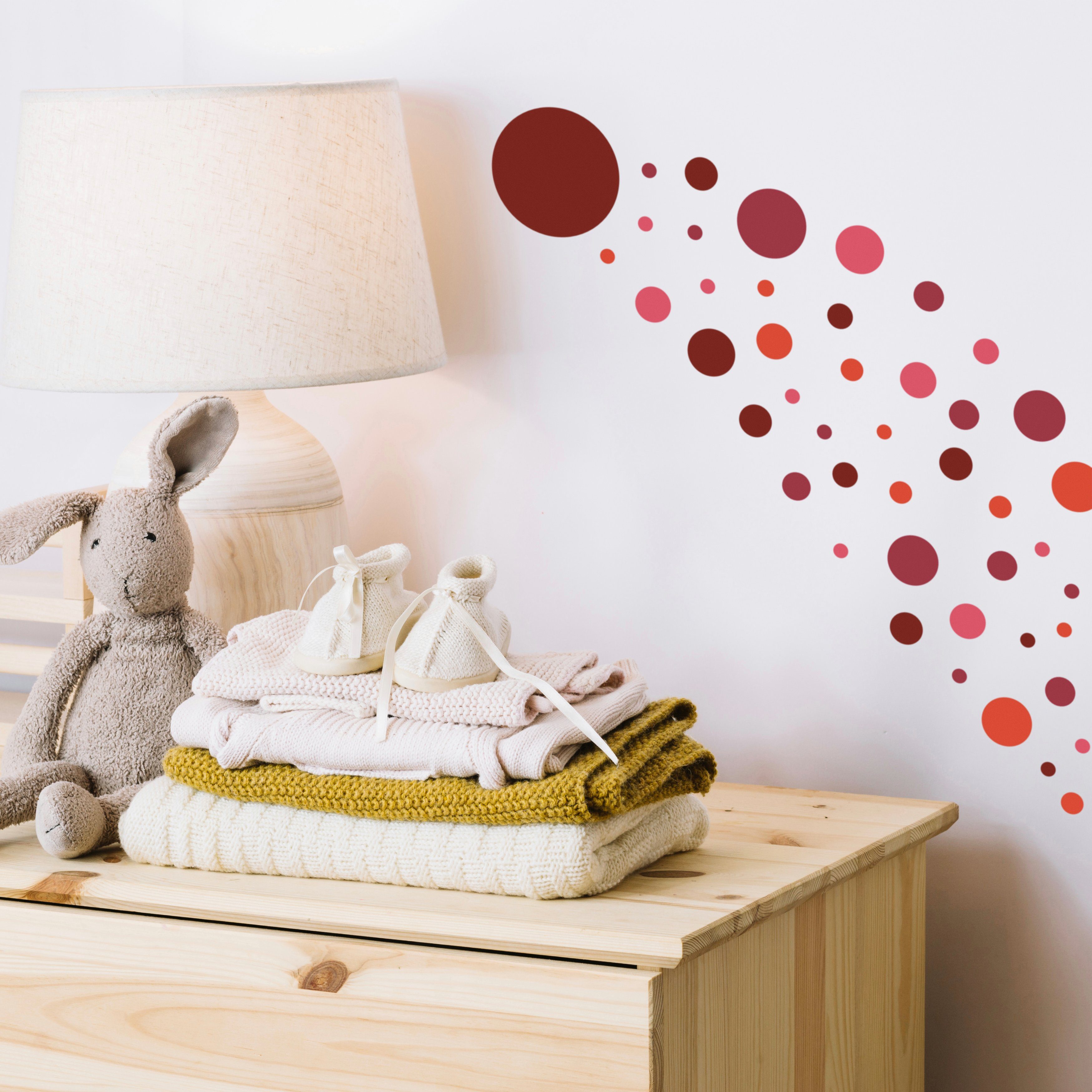 PUNALU Wandtattoo Kreis Set 176 Stück Wandtattoo Babyzimmer Kinderzimmer Kreisaufkleber, selbstklebend, rückstandslos abziehbar