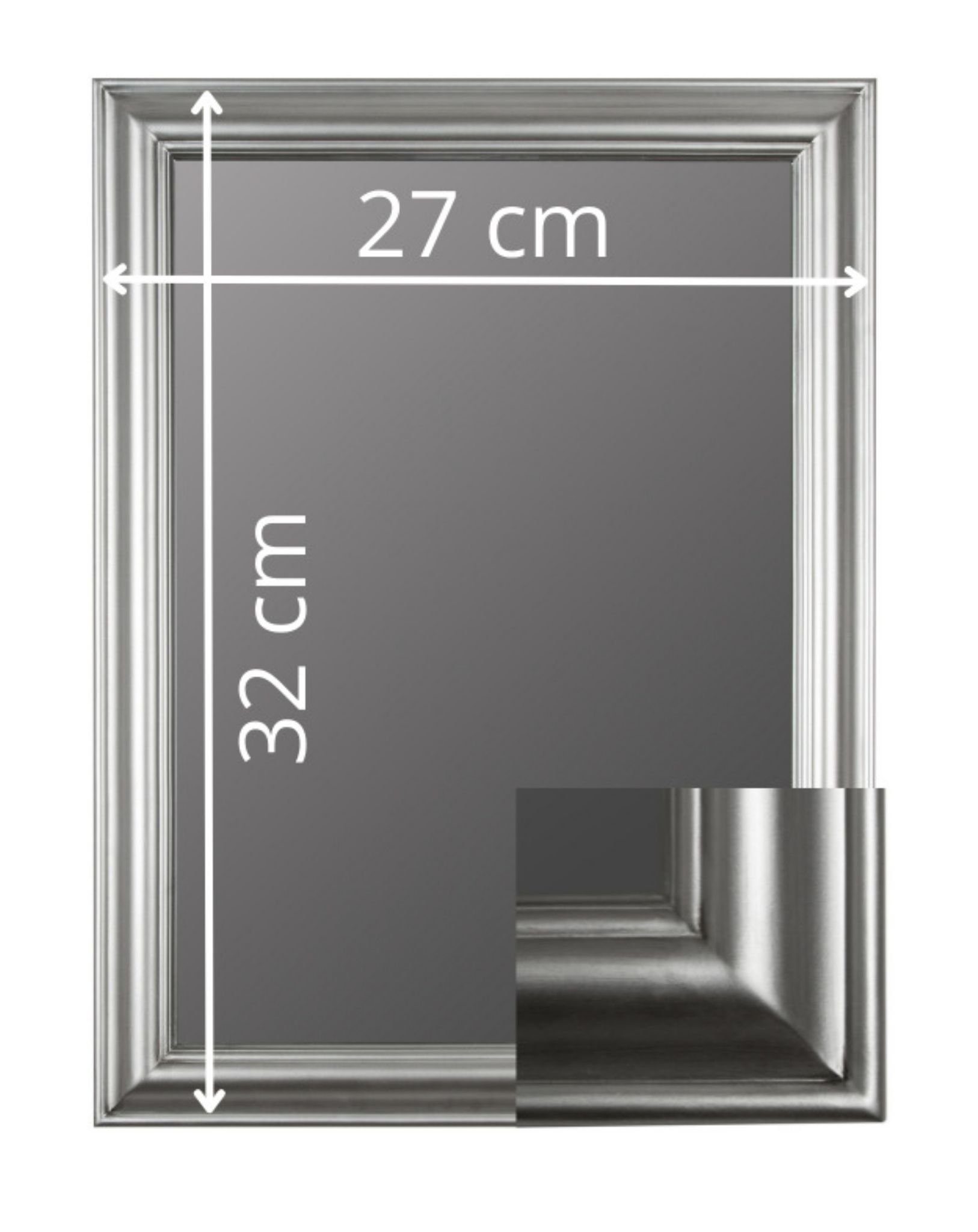 elbmöbel Wandspiegel Wandpiegel schlicht cm weiß Badspiegel Spiegel, kleiner Wandspiegel Spiegel: Weiß | Schminkspiegel Badspiegel 32x27x3 weiß 32x27x3