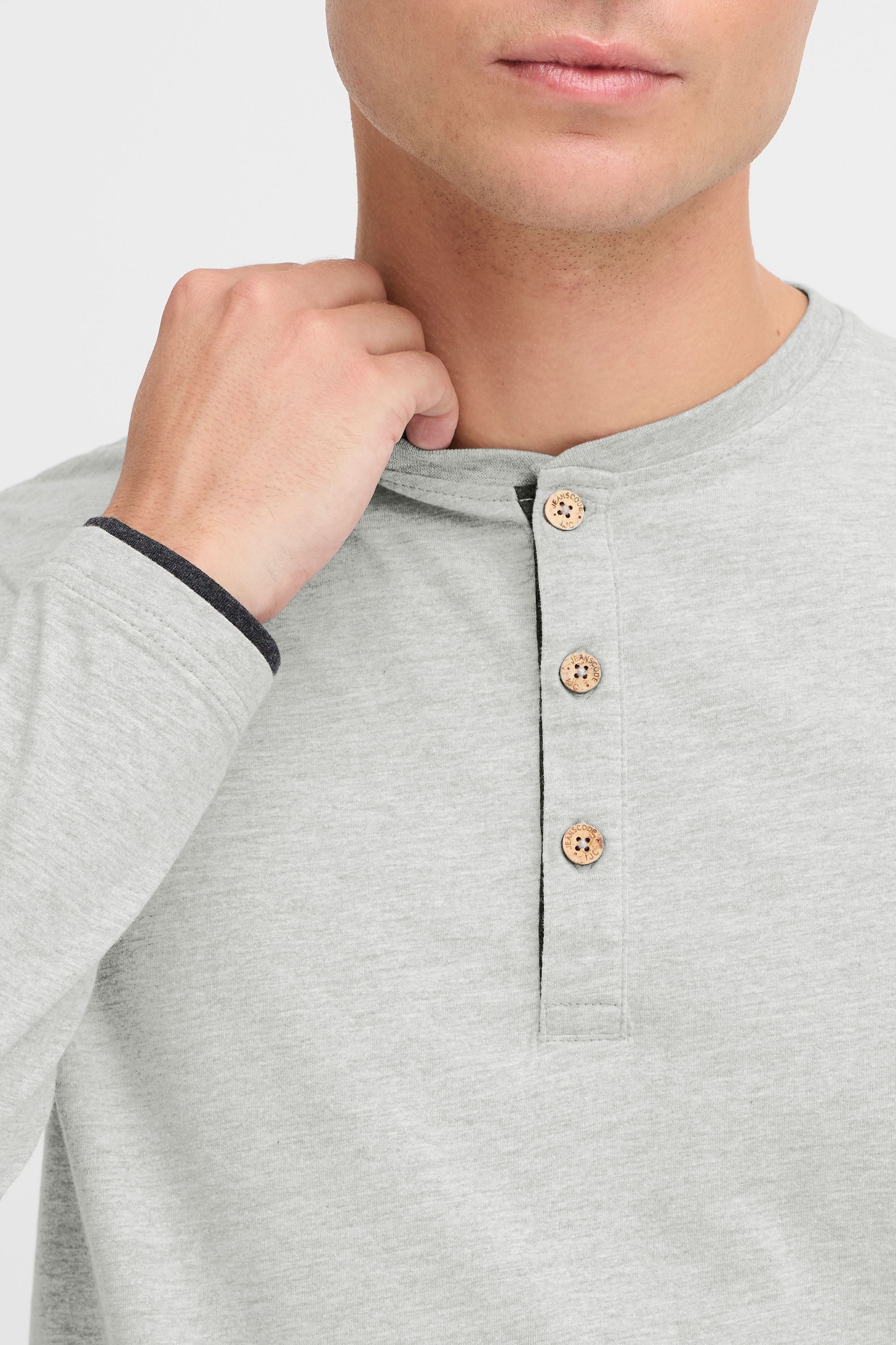 Indicode Rundhalsshirt IDGifford Longsleeve mit Knopfleiste