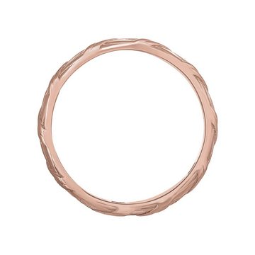 CAÏ Fingerring 925 Silber rosévergoldet Flechtoptik Stacking