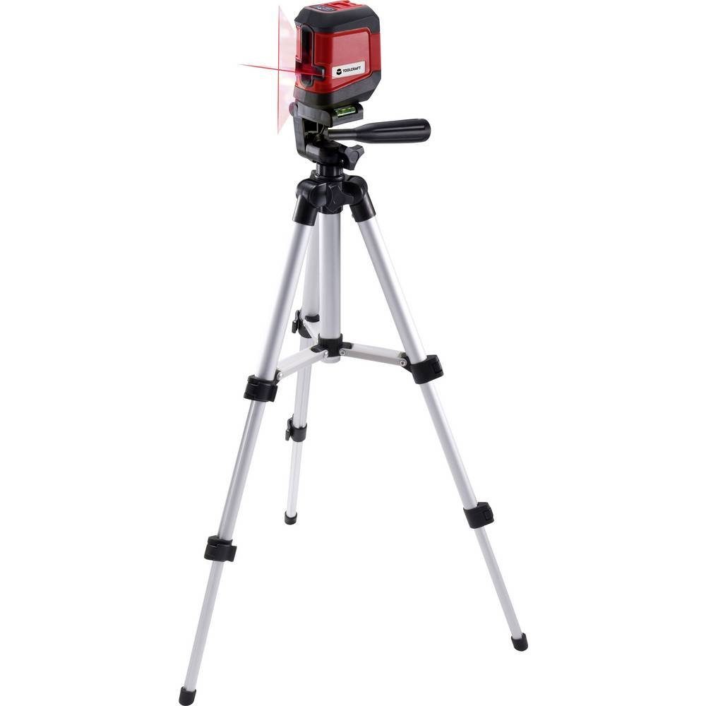 TOOLCRAFT Nivellierkeil Kreuzlinienlaser mit Stativ TO-6425604, inkl. Stativ, selbstnivellierend