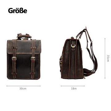 REDOM Henkeltasche Umhängetasche Handtasche Leder Tragetasche Aktentasche Tasche Vintage (Schultertasche Arbeitstasche Messenger-Tasche Top Griff Schultergurt, Ledertasche, Unitasche, Bürotasche, Freizeittasche, Echtleder), Herren Frauen Jungen Freizeit Arbeit Business Schule Büro Reisen usw