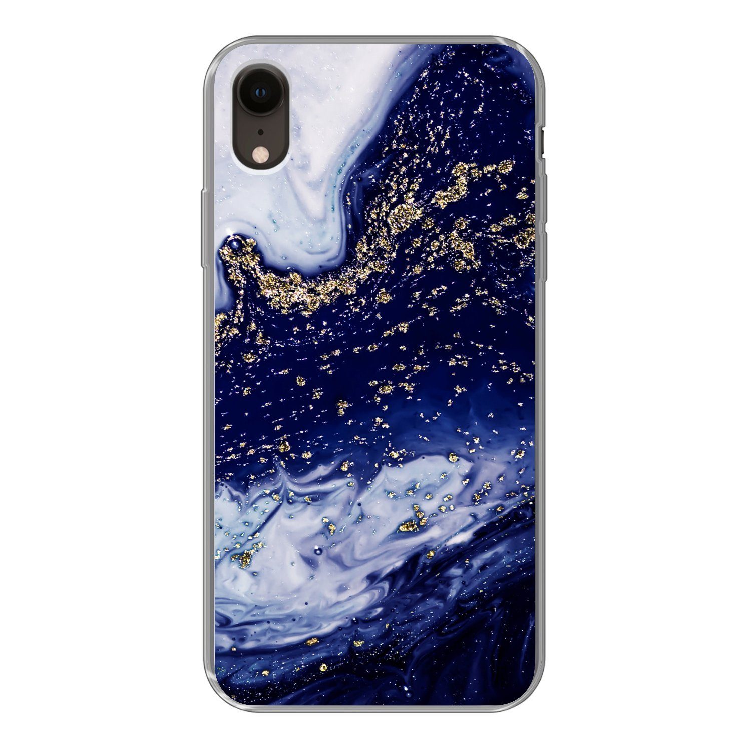 MuchoWow Handyhülle für Apple iPhone XR Marmor - Gold - Natursteine, Smartphone-Bumper, Print, Handy Schutzhülle Dünn