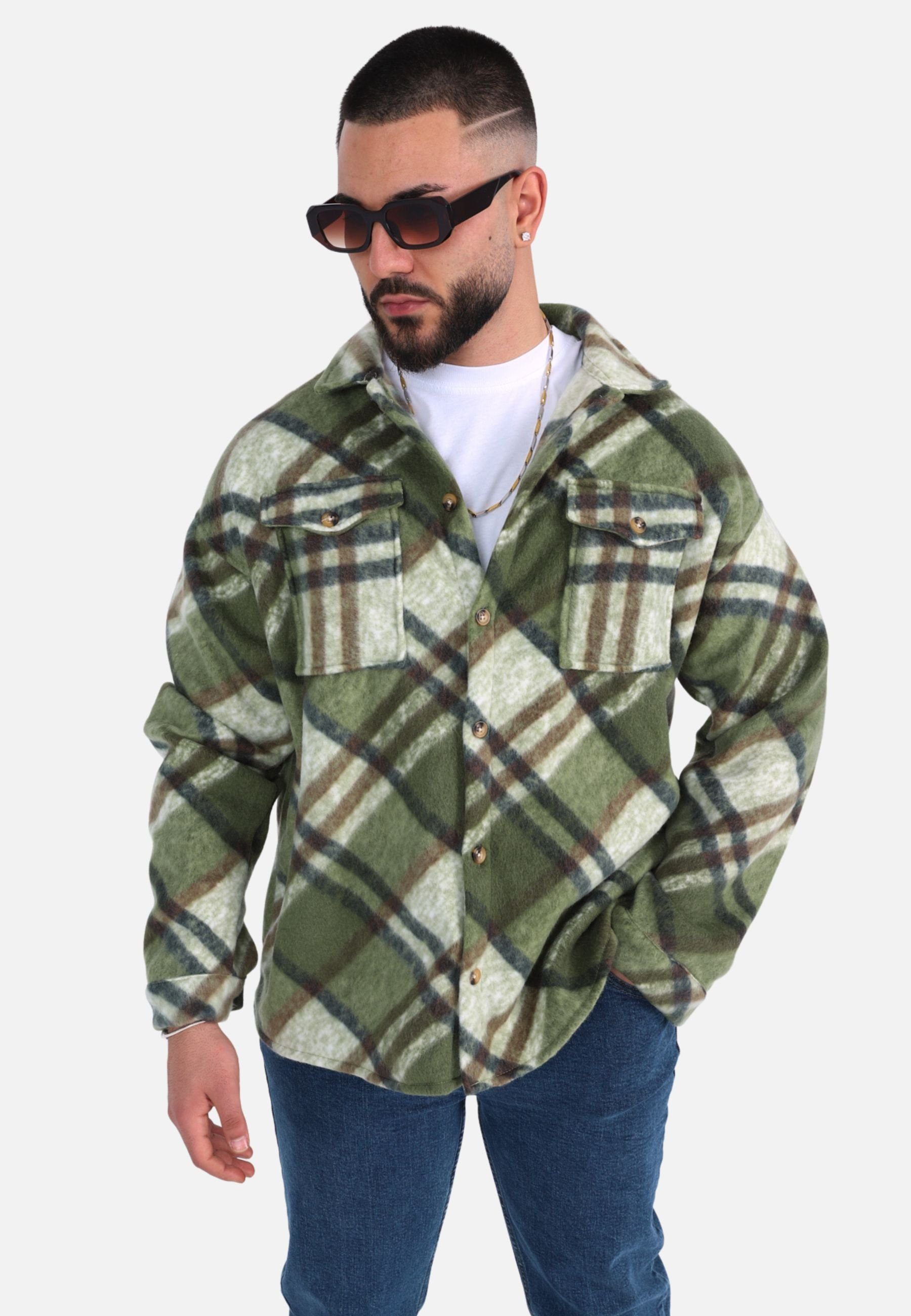 COFI Casuals Hemdjacke Herren Fleece Hemdjacke günstig online kaufen