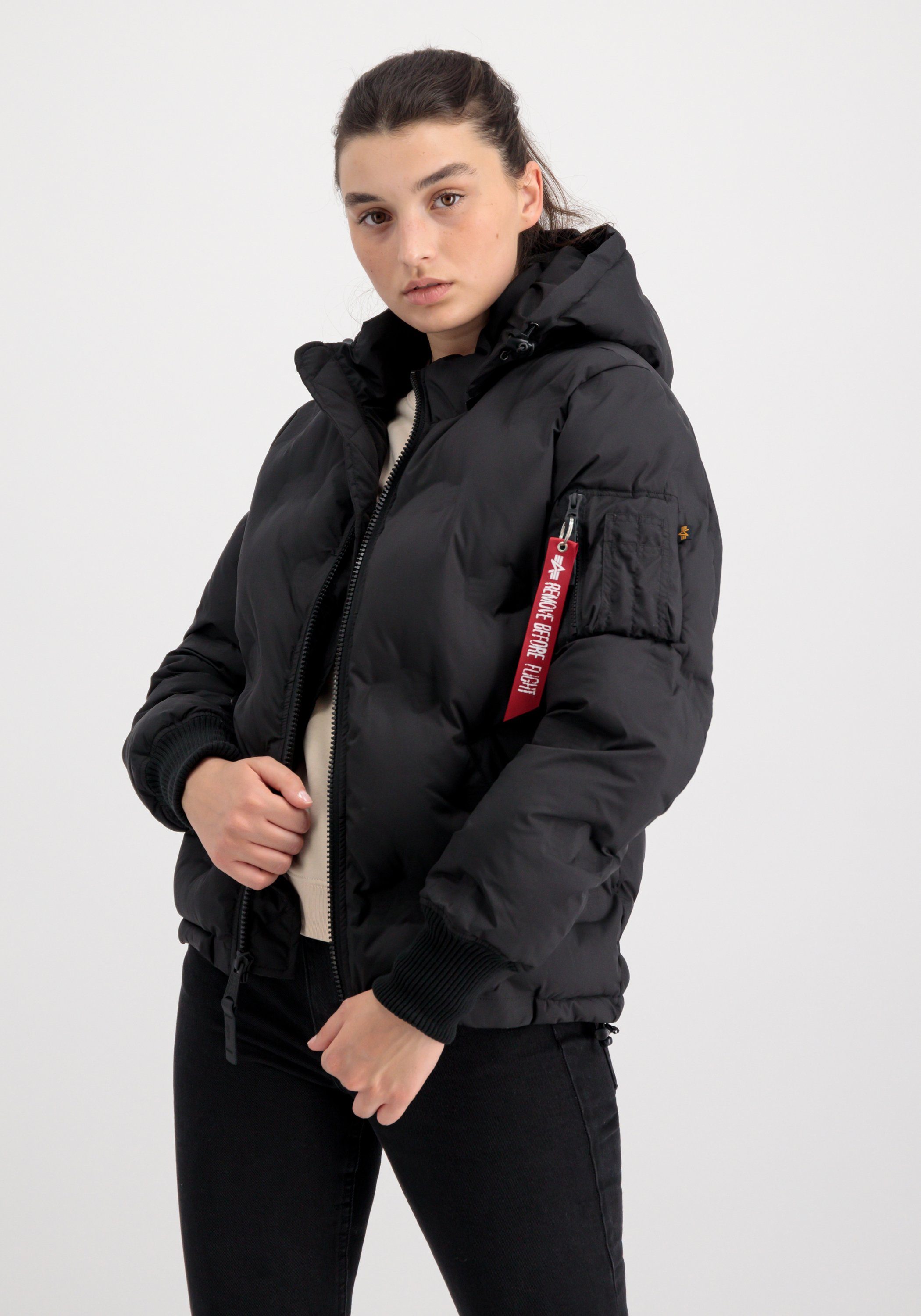 Alpha Industries Kurzjacke Hooded Logo Puffer Wmn, Winterjacke 