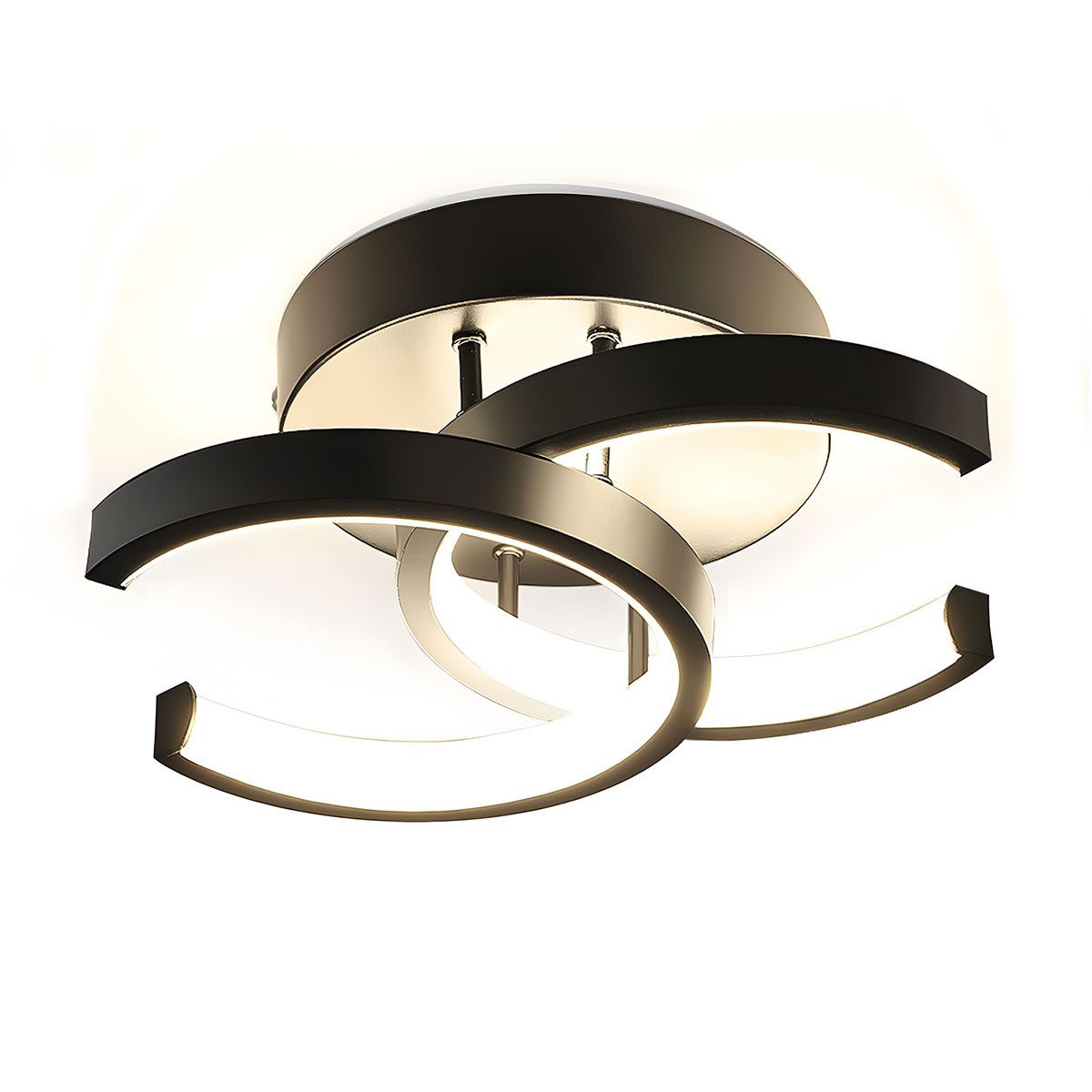 LETGOSPT LED Deckenleuchte 12W/16W Schwarz LED günstig online kaufen