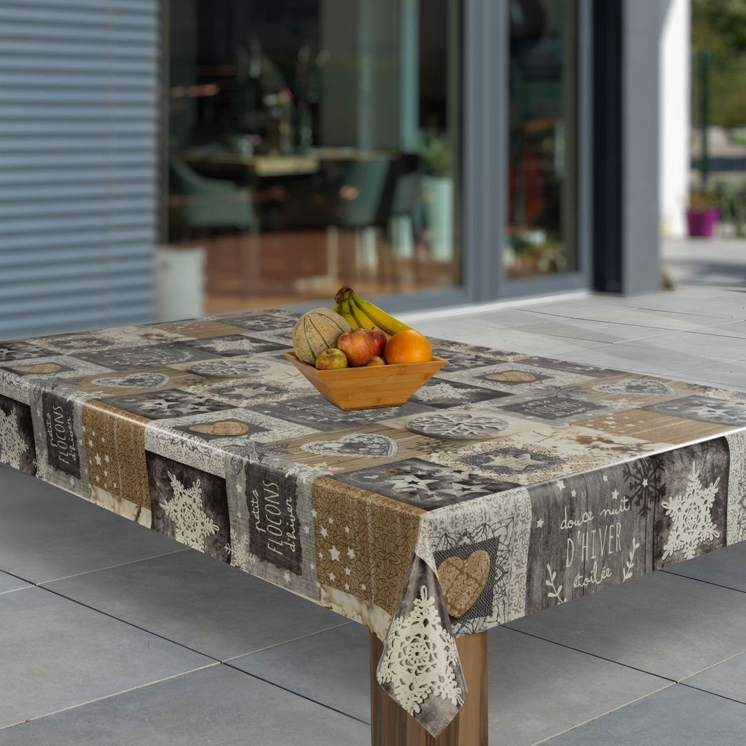 laro Tischdecke Wachstuch-Tischdecken Abwaschbar Sterne Schneeflocken recht günstig online kaufen