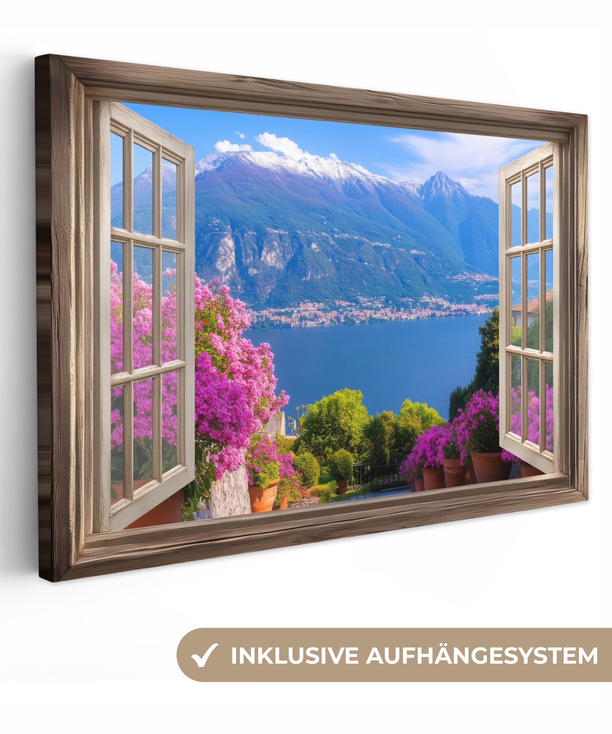 OneMillionCanvasses® Leinwandbild Durchblick - Berg - Landschaft - Ausblick günstig online kaufen