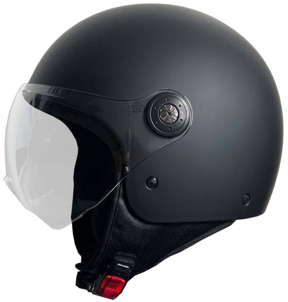 RALLOX Helmets Motorradhelm Jethelm 229 matt schwarz Größe S