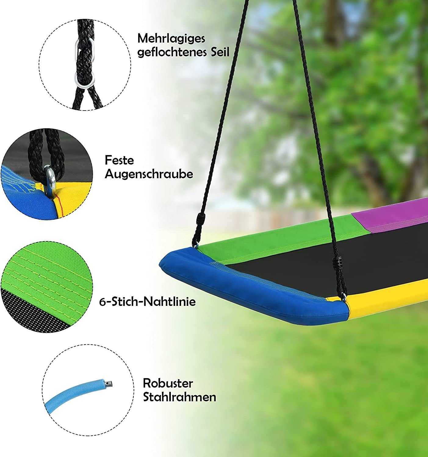 KOMFOTTEU Nestschaukel Hängeschaukel, 300kg Tragkraft, 150 günstig online kaufen