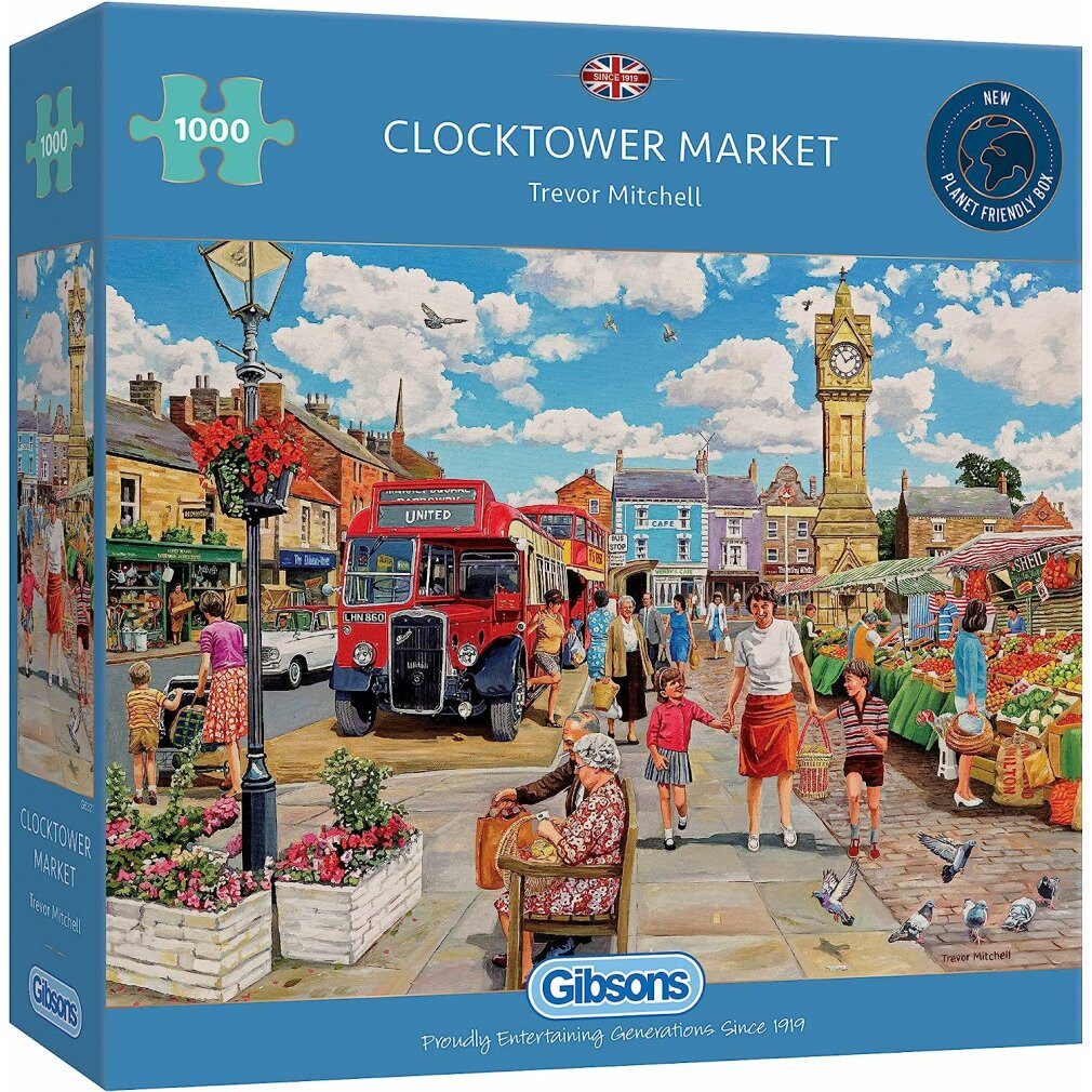 Puzzle Puzzle Markt unter dem Uhrenturm 1000 Teile