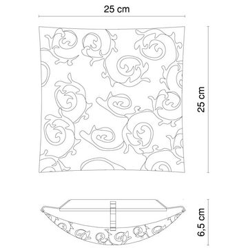 etc-shop Deckenstrahler, Leuchtmittel nicht inklusive, Glas Decken Leuchte Wohn Ess Zimmer Beleuchtung Blumen Blüten Design