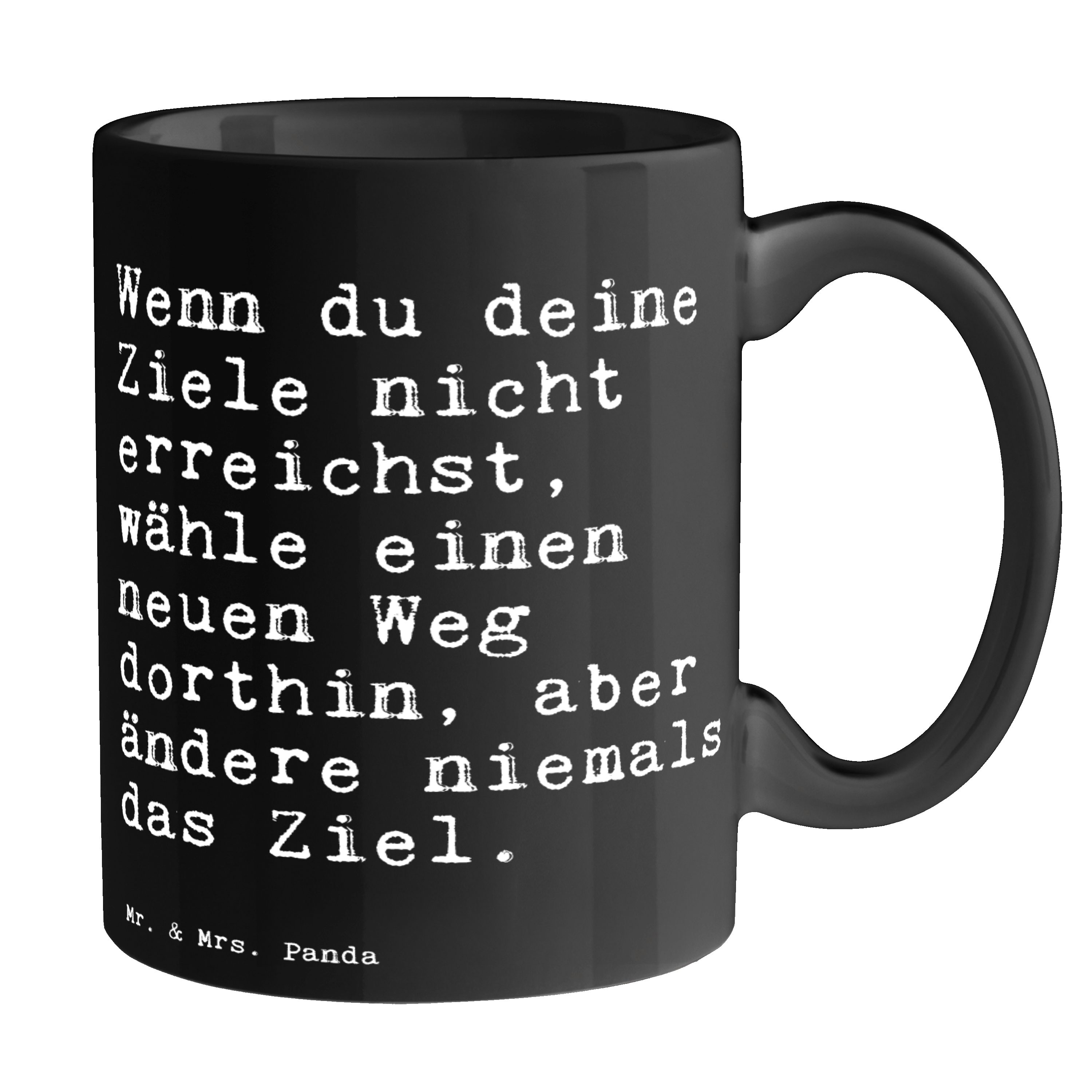 Mr. & Mrs. Schwarz Keramik Panda Geschenk, - Ziele... Wenn Schwarz Durchhaltevermögen, du deine - Tasse lust