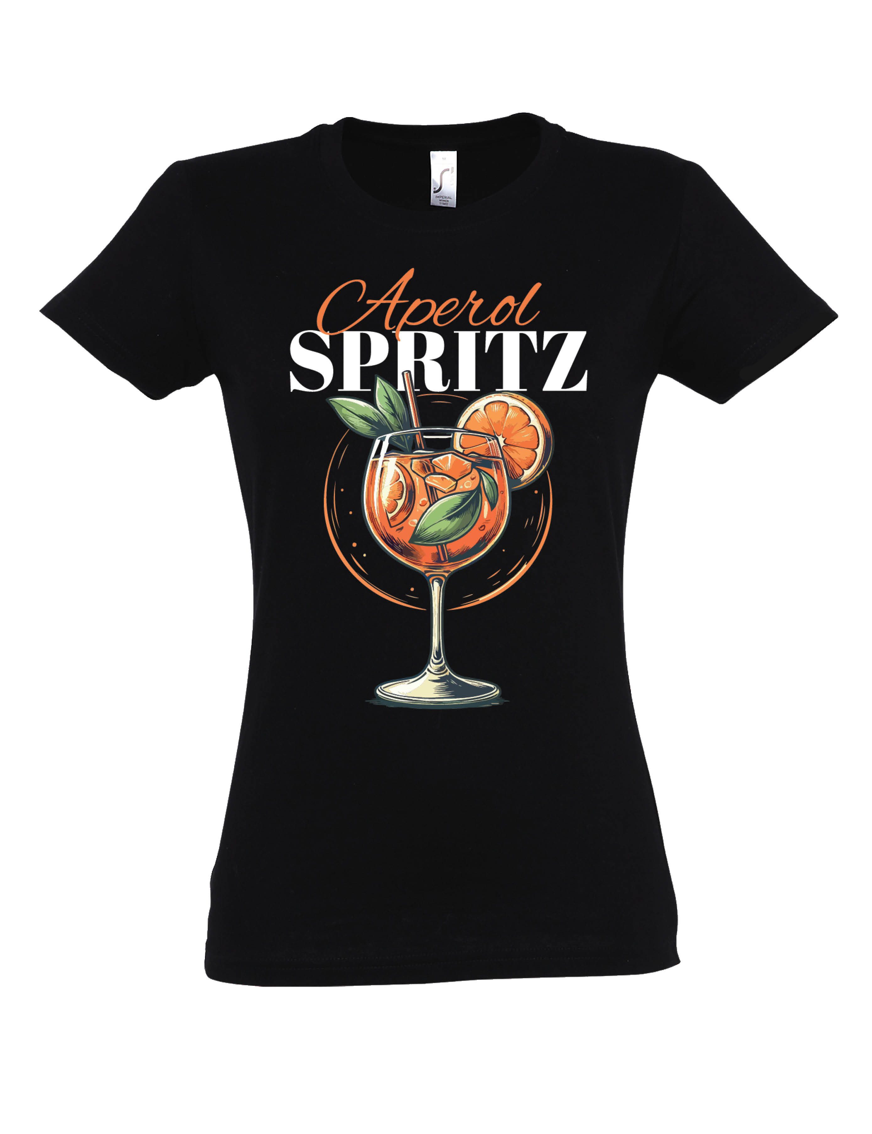 Print-Shirt "Aperol Spritz" Print Damen T-Shirt Statement Geschenk Frauen