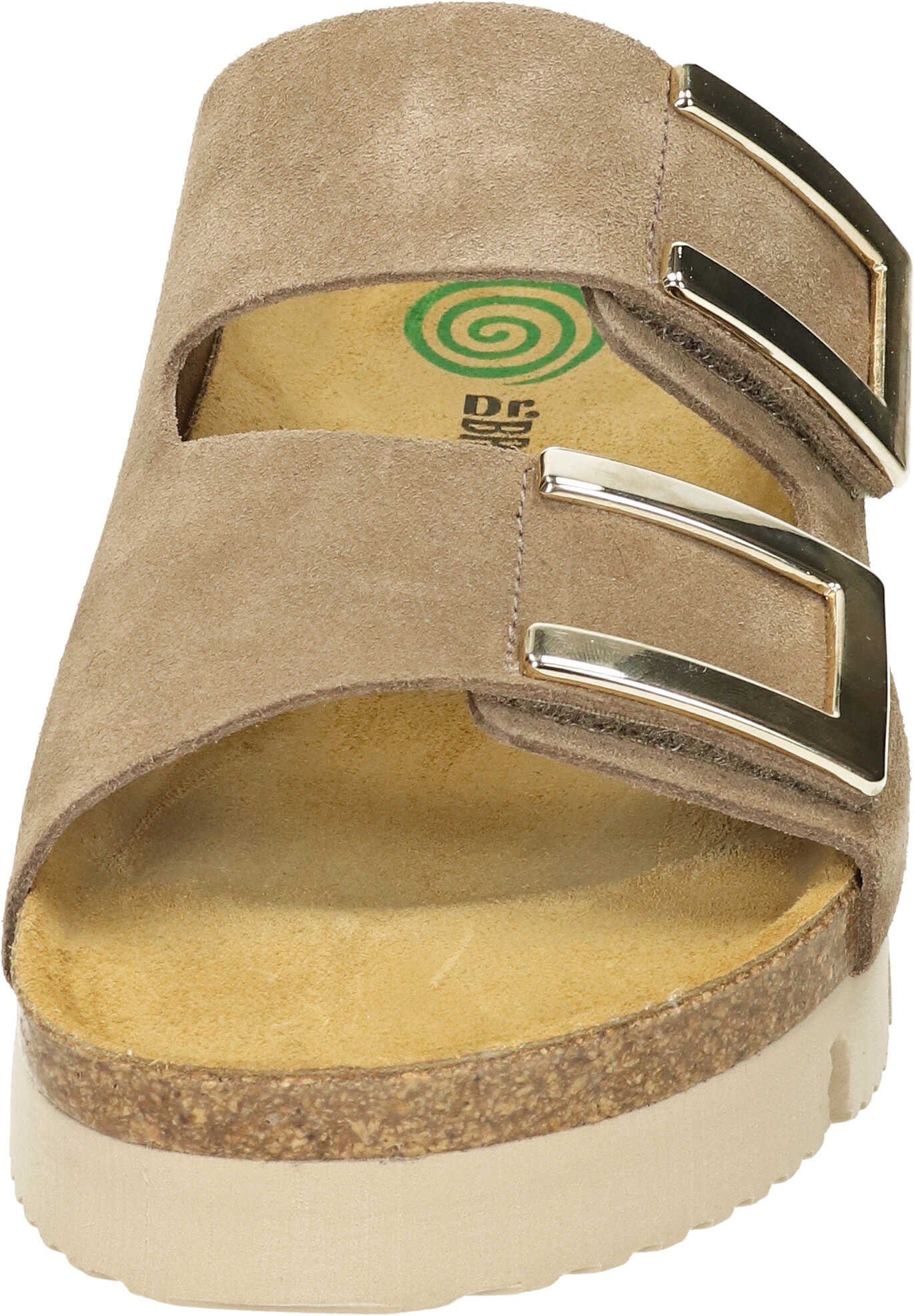 Dr. Brinkmann Pantoletten Pantolette aus beige Veloursleder