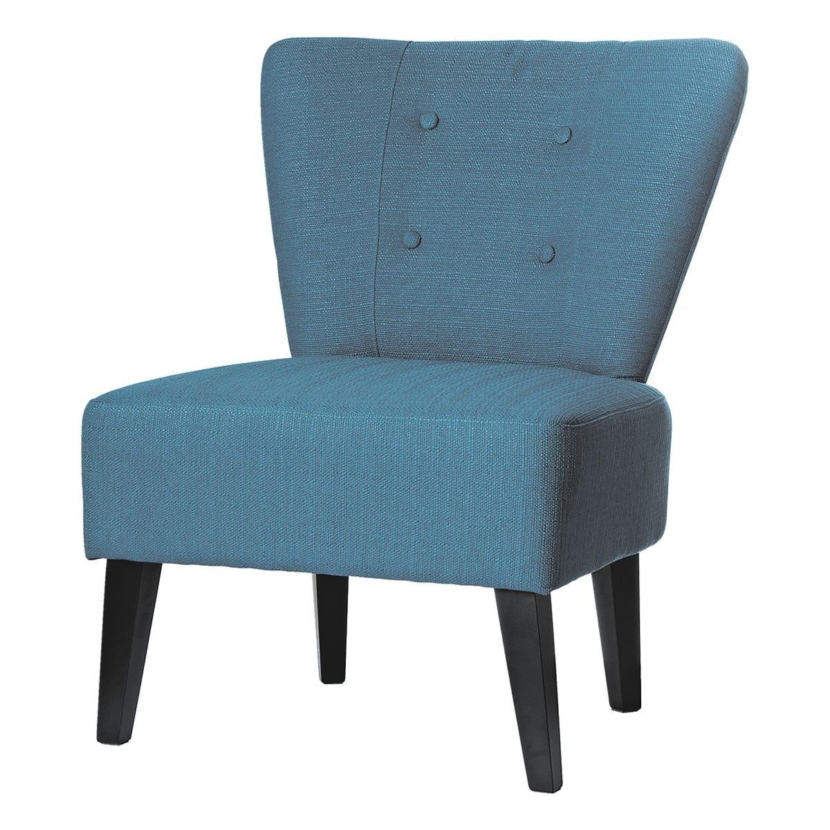 PAPERFLOW Sessel Brighton, im Vintage-Look, extrabreite Sitzfläche, Holzfüße blau
