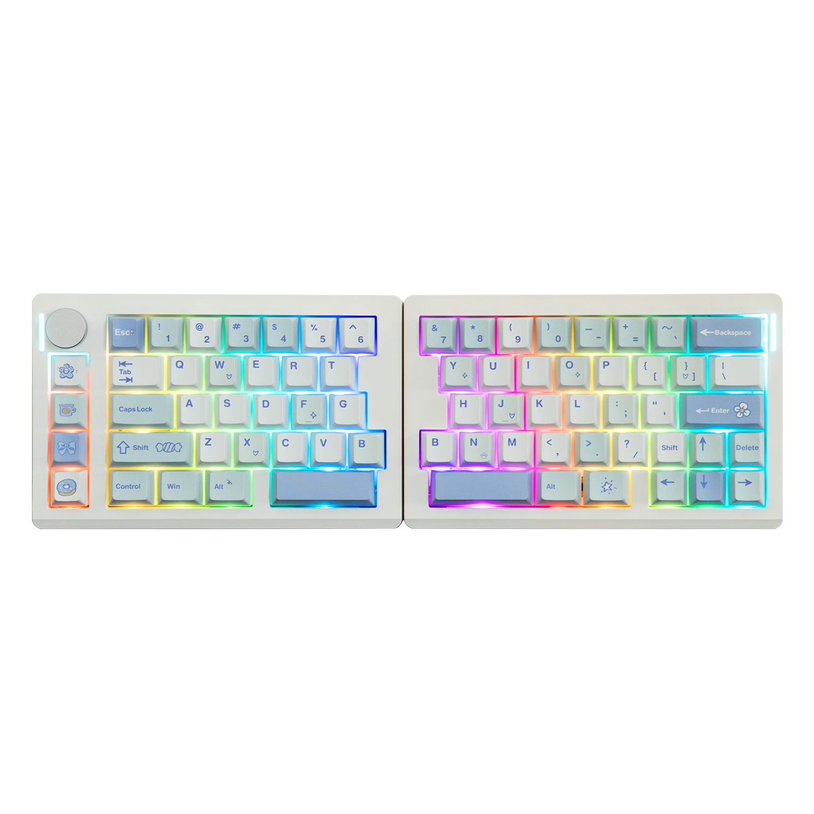 EPOMAKER Split70 QMK/VIA Programmierbare Gaming-Tastatur Kabellos Tastatur (Ergonomische Mechanische Tastatur im Split-Layout mit RGB-Backlight)