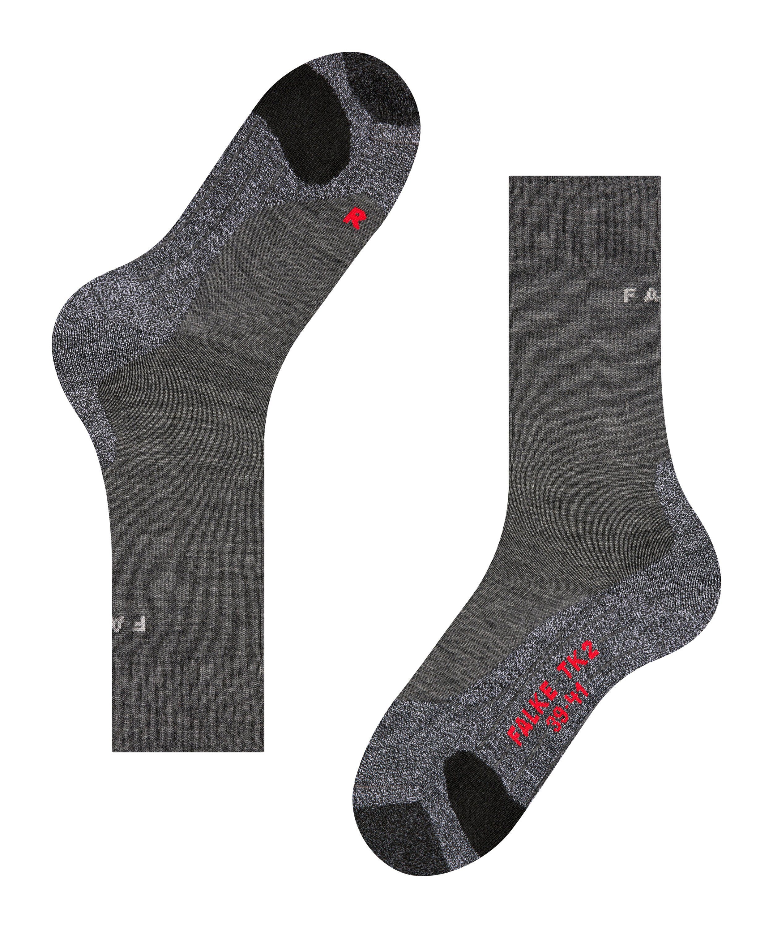 (3180) asphalt im FALKE Explore Wandersocken Komfort Mittelgebirge TK2 Hoher mel. (1-Paar)