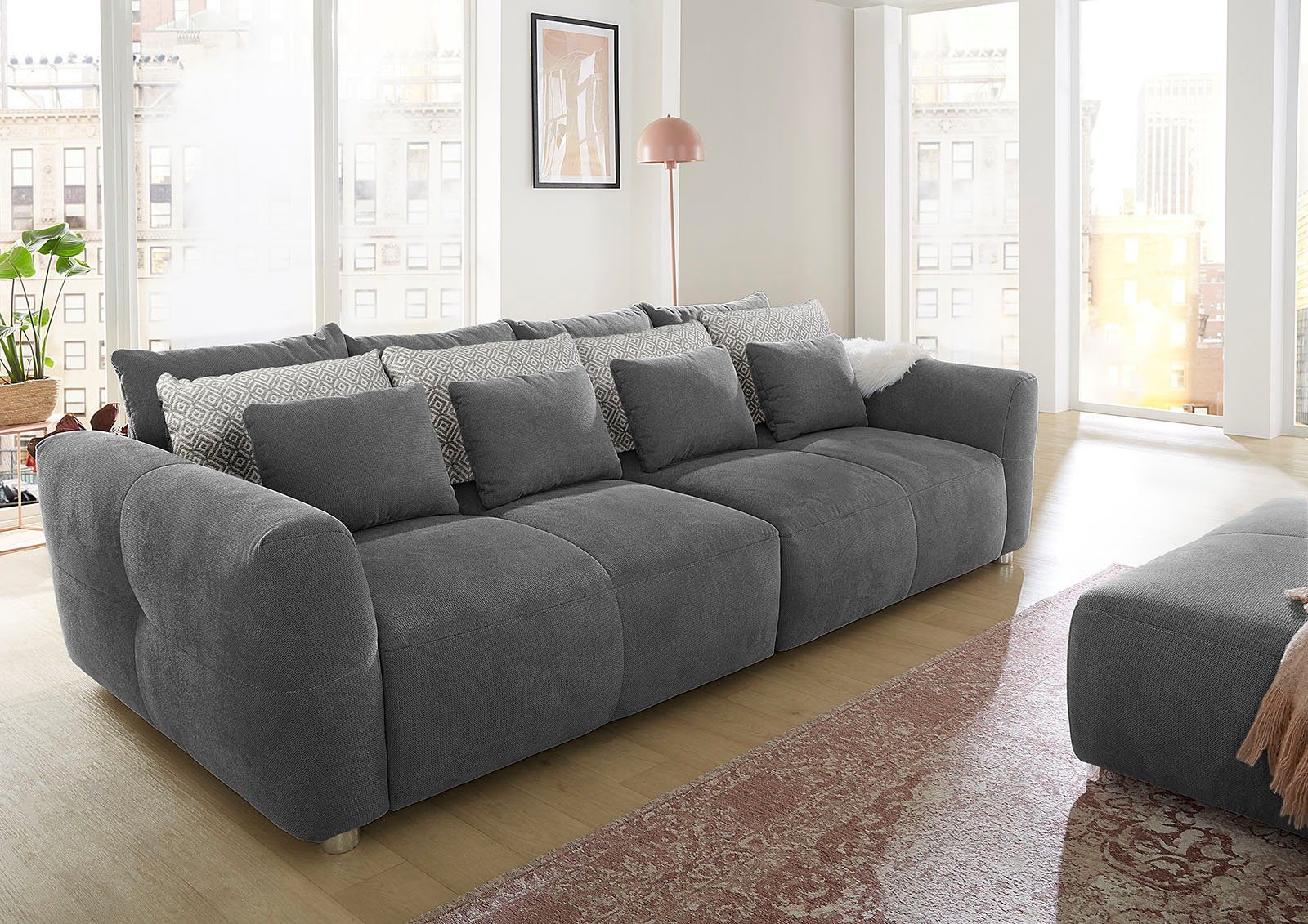 Jockenhöfer Gruppe Big-Sofa Gulliver, mit Federkernpolsterung für kuscheligen, angenehmen Sitzkomfort grau | grau | Big Sofas