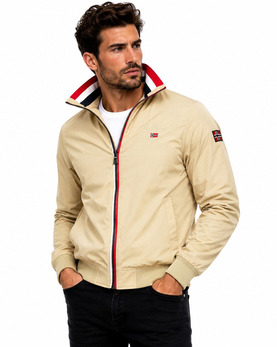 geographical norway Blouson Herren Übergangs Jacke Windbreaker Blouson Wasserabweisend Herbst