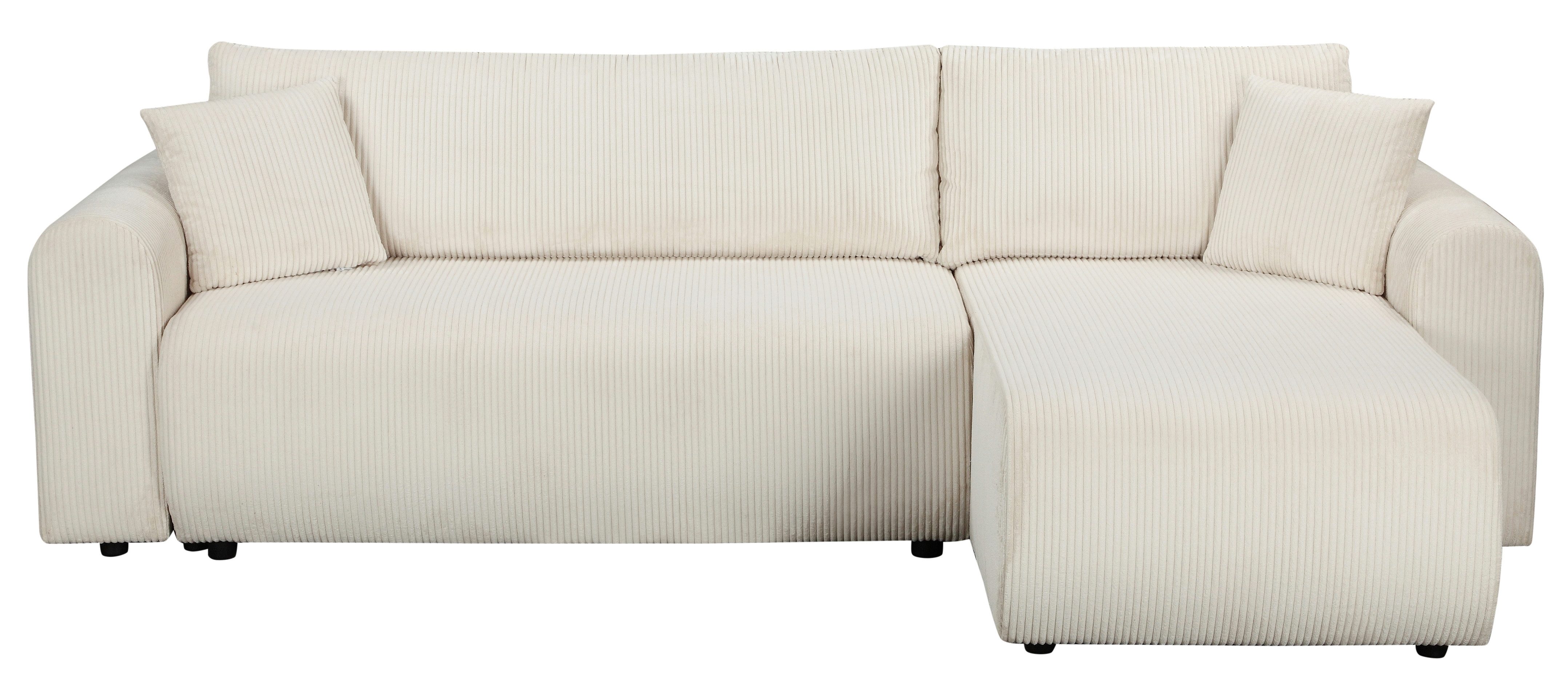 OTTO home Ecksofa JONAA L-Form, 241cm - OTTO. Verlässliche Qualität., Schlaffunktion(133/200), Bettkasten, Cord, Struktur, Unser Tiefpreis
