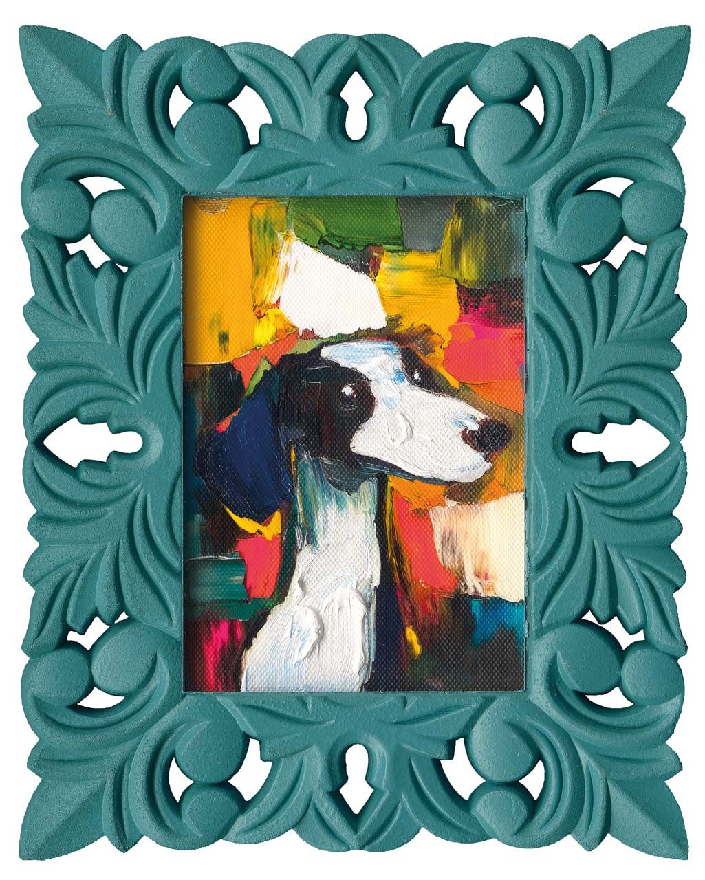 ArtUniverse Gemälde Leinwandbild Greyhound 20 x 25 cm, Tiermotiv