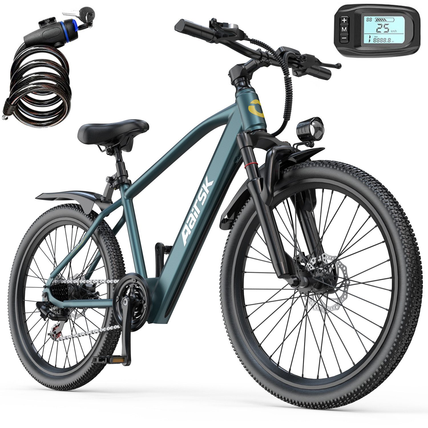 E-Bike Cityrad 26 Zoll,Pedelec mit 36V 10/13AH Akku 250 W Motor, 55km
